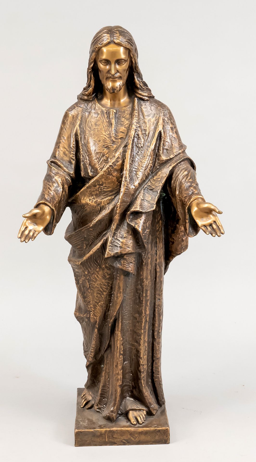 Null Anonymer Bildhauer 2. H. 20. Jh., große Figur Christi mit ausgebreiteten Ar&hellip;