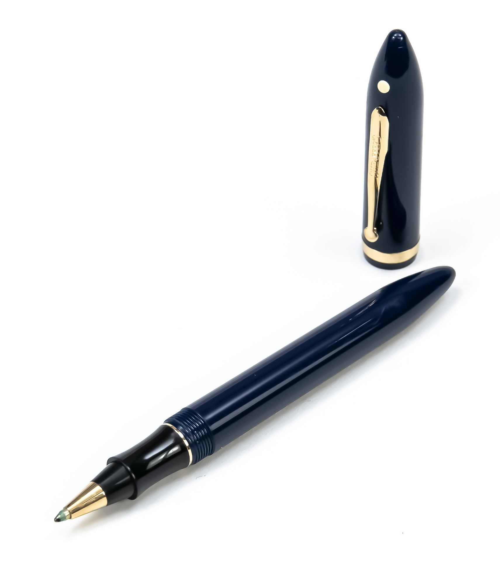 Null Sheaffer's ballpoint pen, USA, 2nd half of 20th c., dark blue case with gil&hellip;