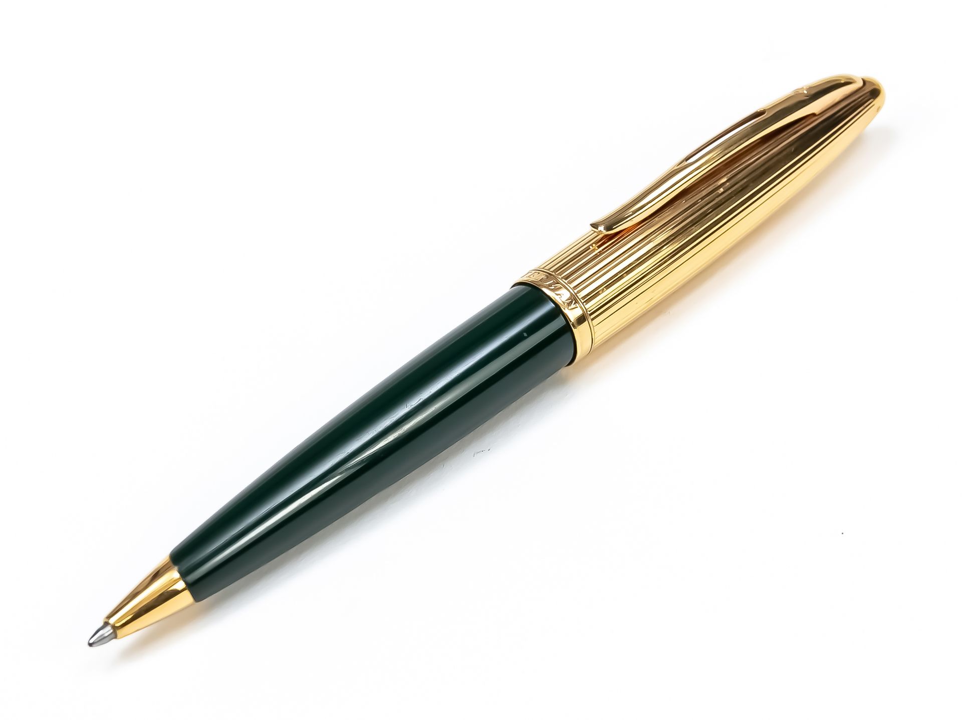 Null Waterman Kugelschreiber, Frankreich, 2. H. 20. Jh, dunkelgrünes und vergold&hellip;