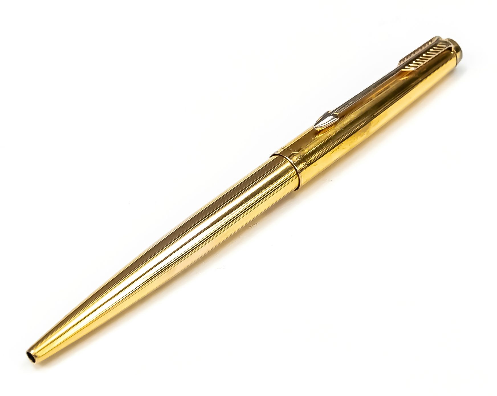 Null Parker ballpoint pen, 2nd h. 20th c., Made in USA, gilded case, l. 13 cm