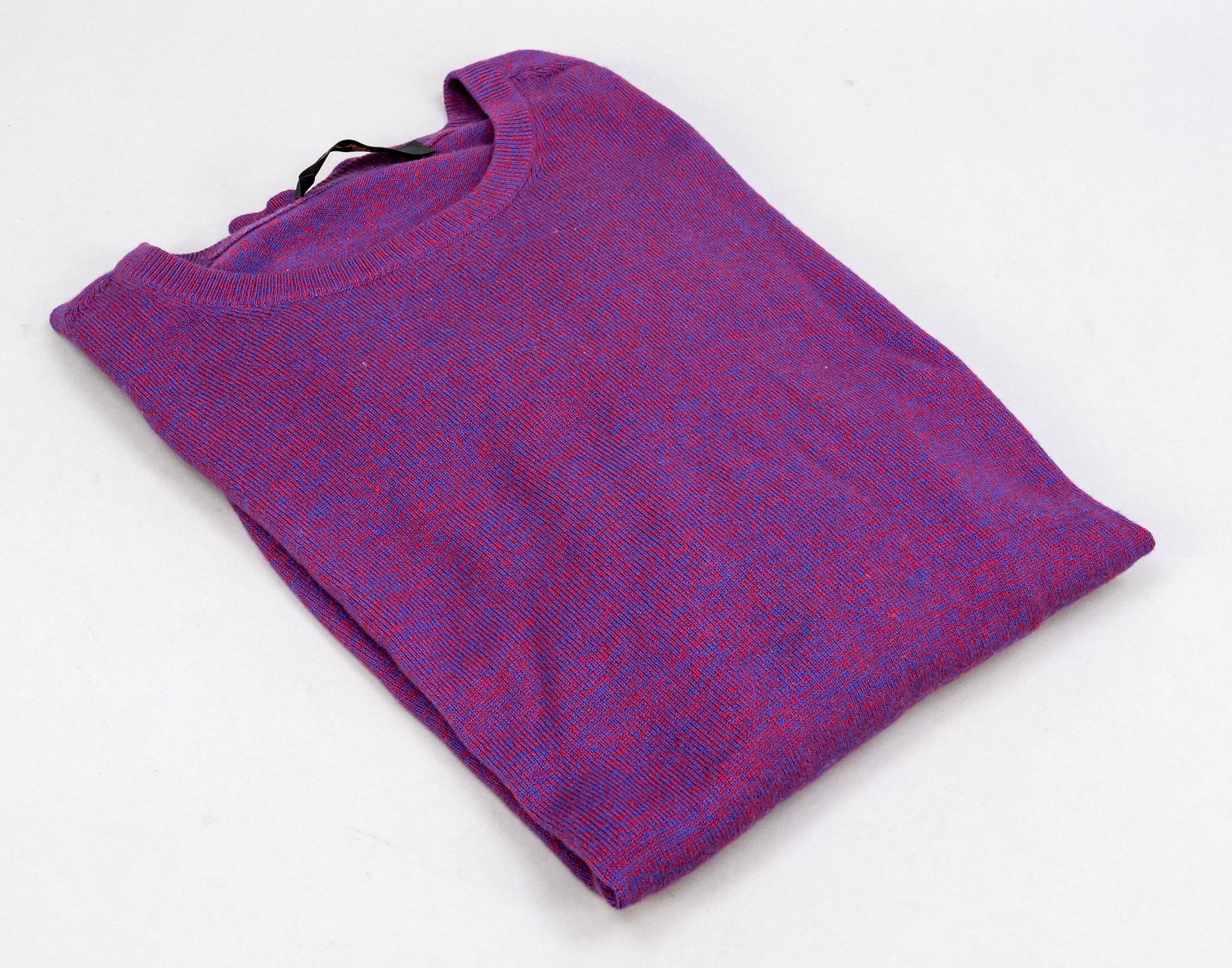 Null Louis Vuitton, purple mottled cashmere men's knit sweater with small embroi&hellip;