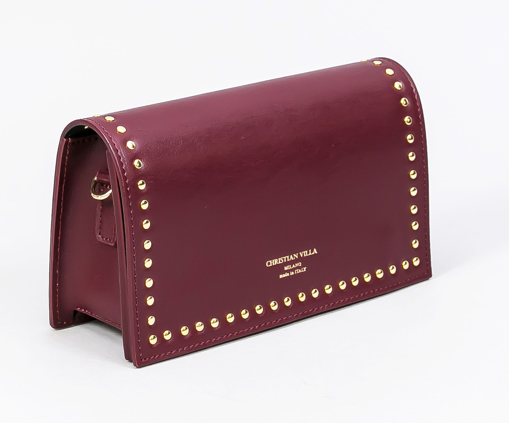 Null Christian Villa, small handbag, reddish brown leather with discreet studded&hellip;