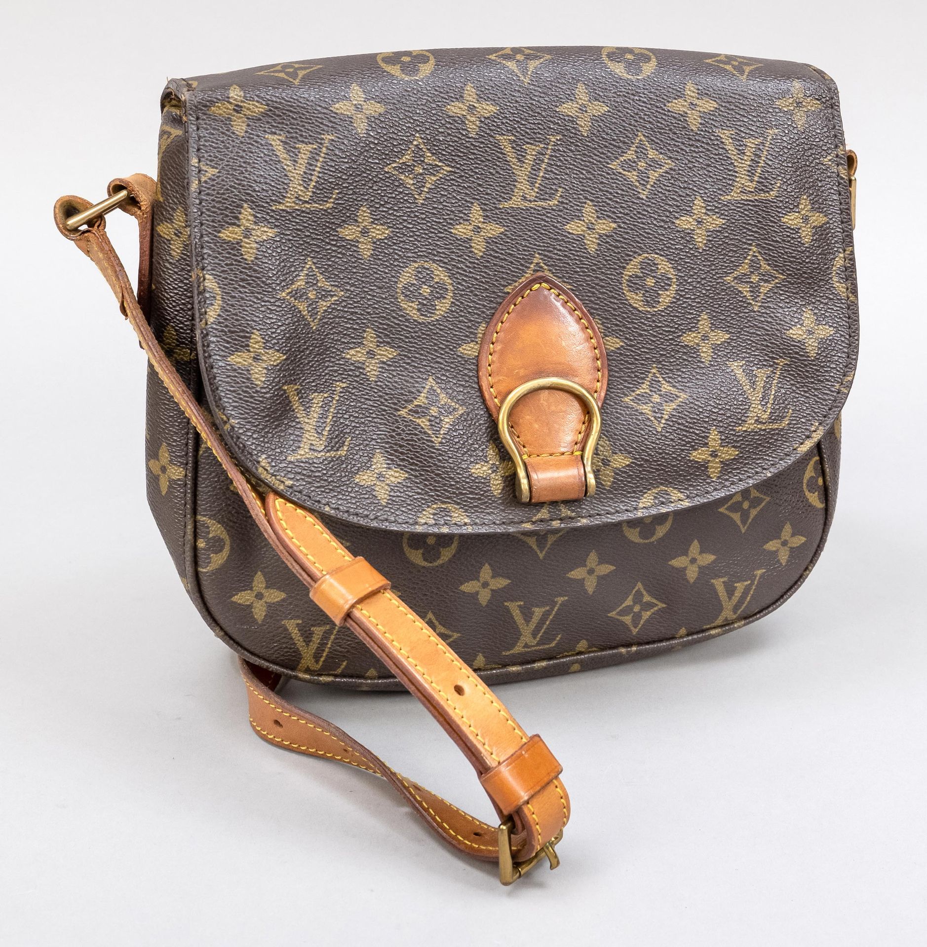 Null Louis Vuitton, Vintage Monogram Canvas Saddle Bag, tessuto di cotone gommat&hellip;