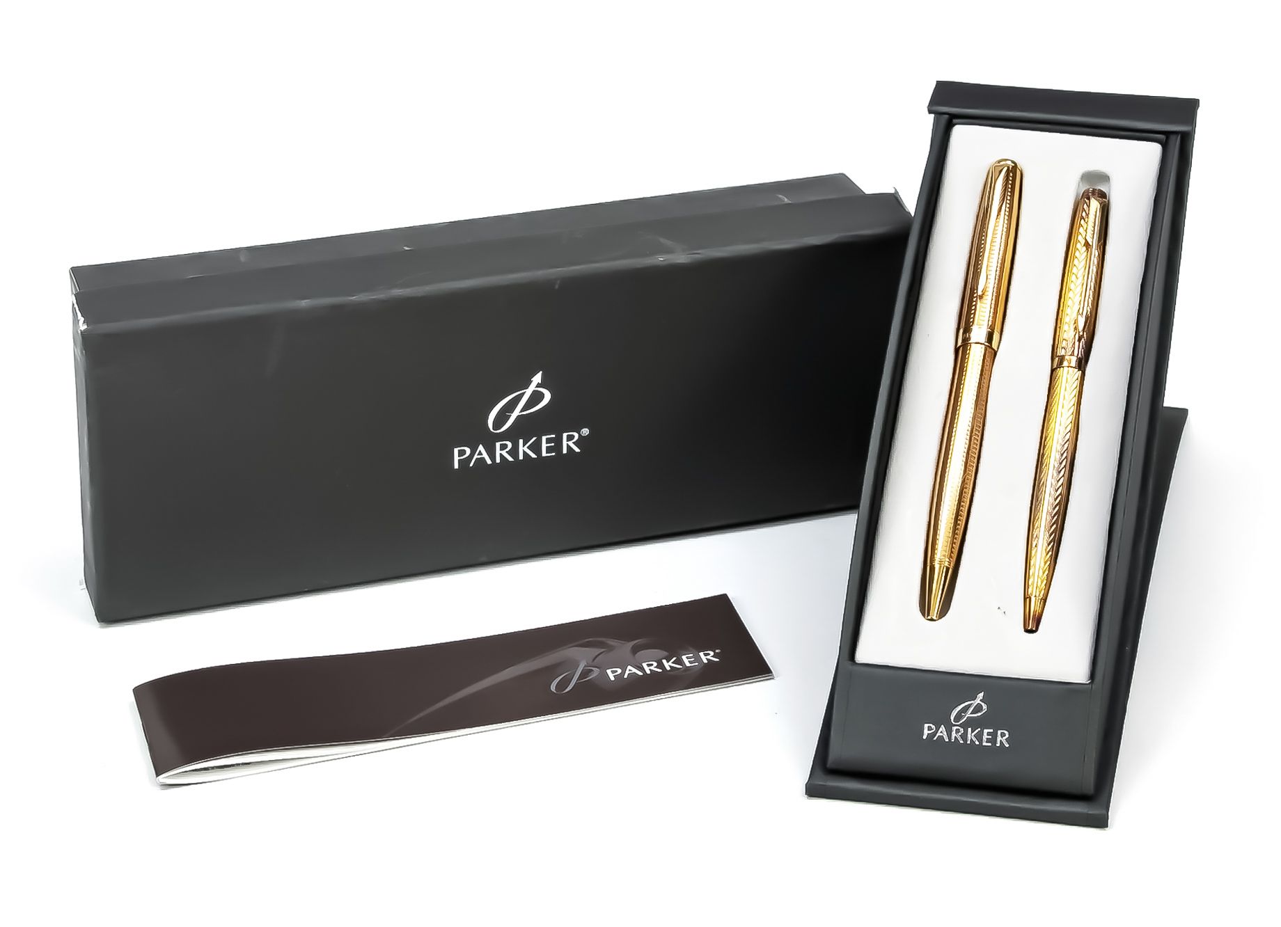 Null Zwei Parker Kugelschreiber, 2. H. 20. Jh., Made in France, jeweils vergolde&hellip;
