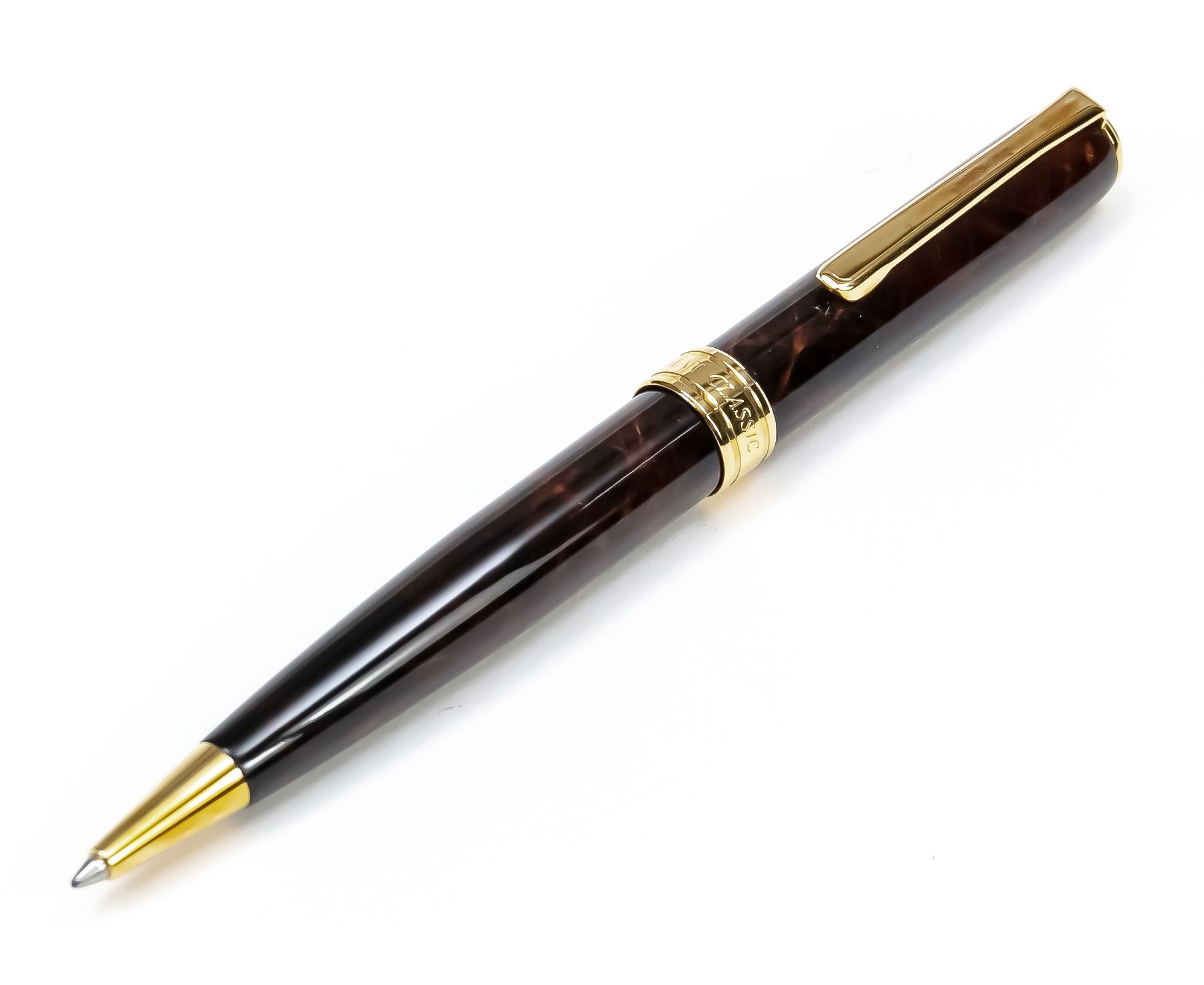 Null Diplomat Classic biros, 2ª mitad del siglo XX, estuche marrón jaspeado, apl&hellip;