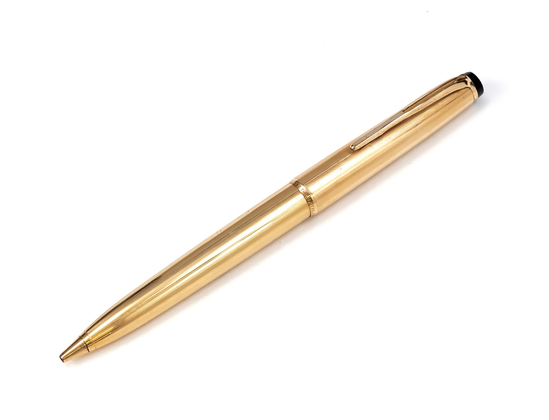 Null Montblanc lever action ballpoint pen, 2nd half of 20th c., No. 87, gilded c&hellip;