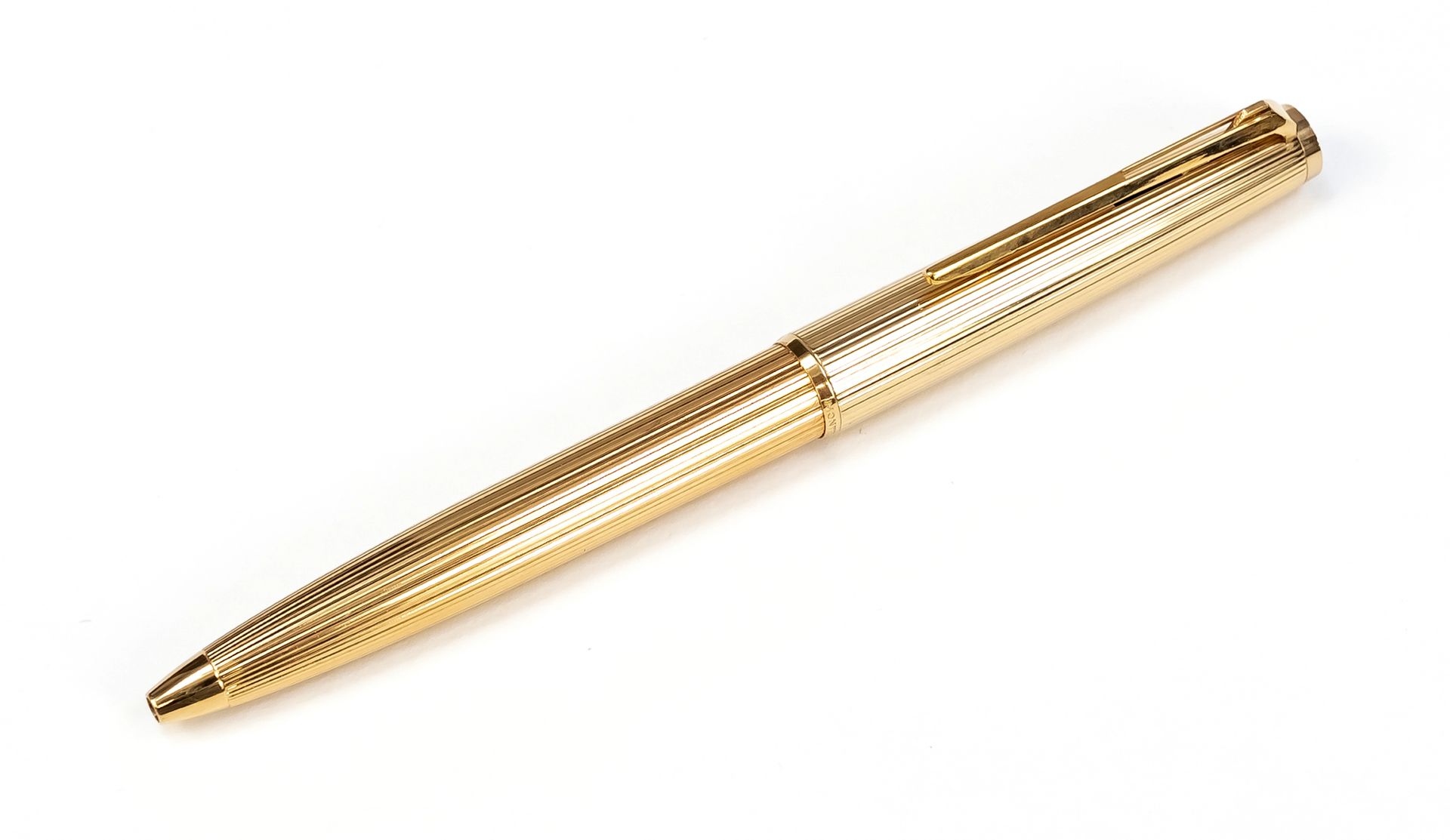 Null Montblanc lever-action ballpoint pen, 2nd half of 20th c., No. 1846, yellow&hellip;