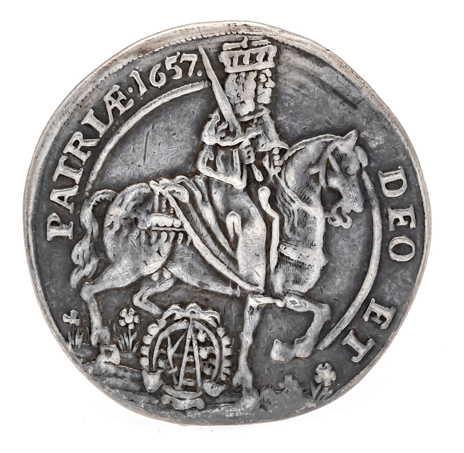 Null Münze, 1/4 Taler, Vikariatsmünze Sachsen, 1657, 6,91g