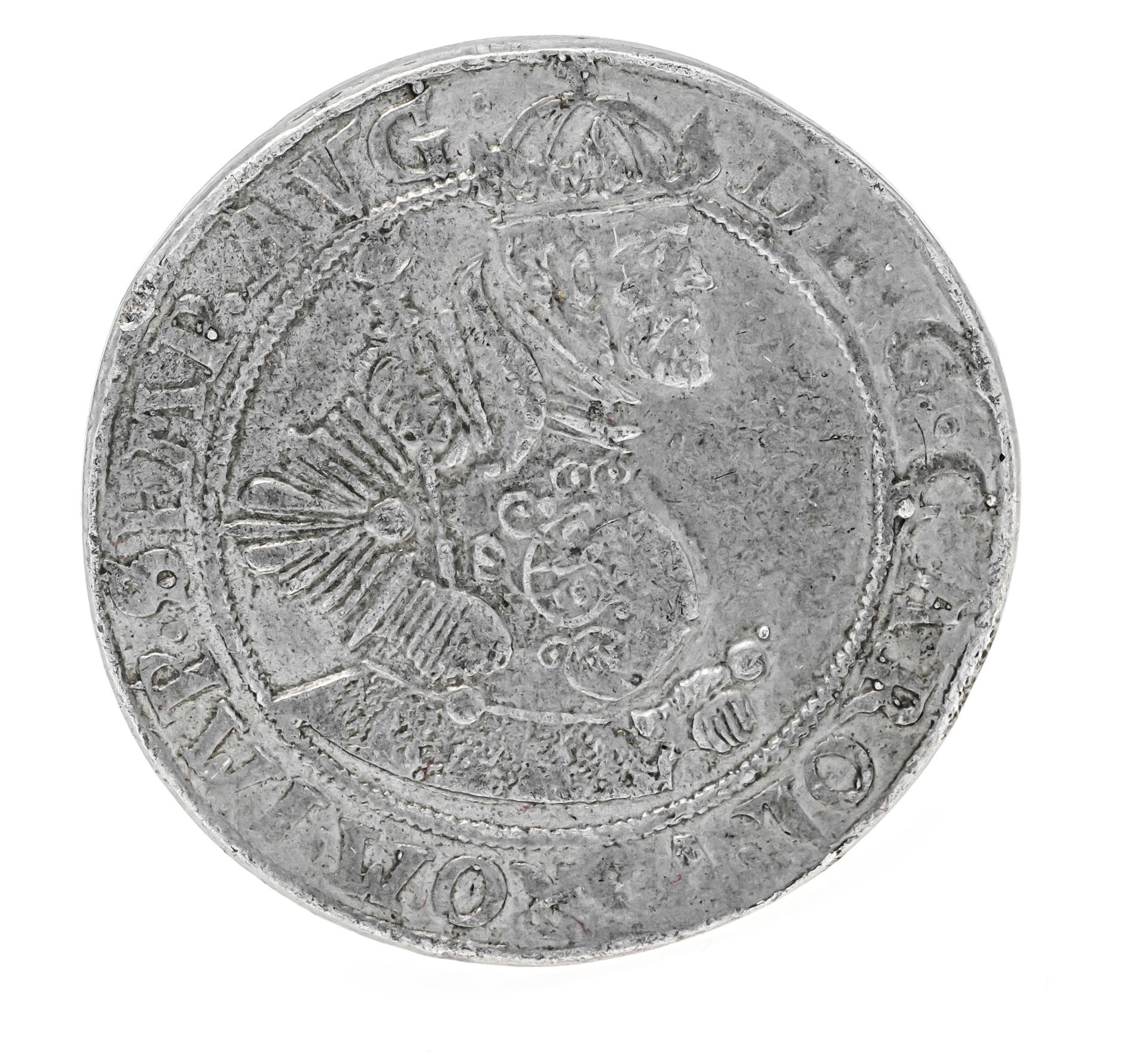 Null 
硬币，塔勒，萨克森州，日期为1551年，28.63克，在包装纸上有旧的刻字和解释 - 没有银。可能是历史上的收藏品。