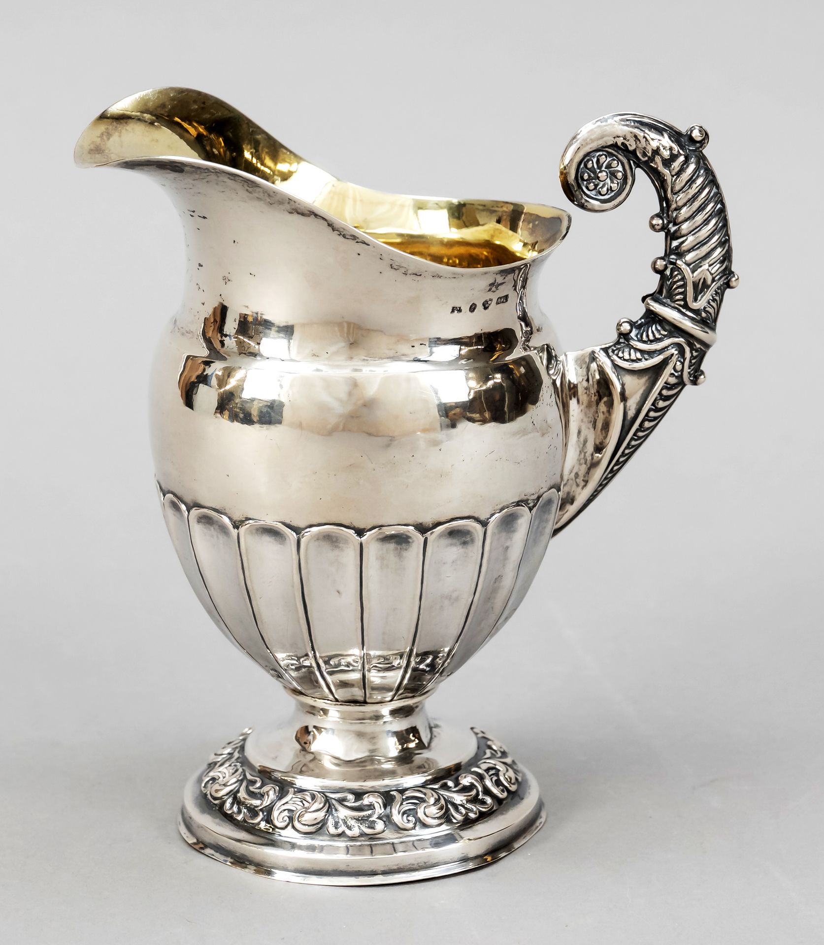 Null Cream jug, Sweden, 1845, MZ unclear, silver 830/000, gilding inside, round &hellip;