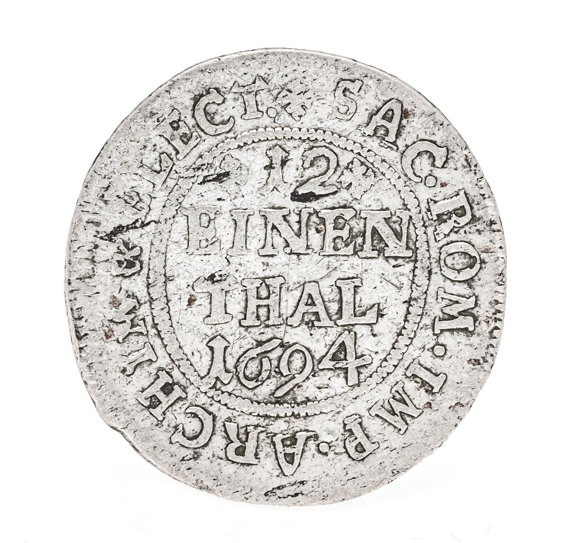 Null 硬币，12个一塔勒，萨克森州，1694年，3.17克