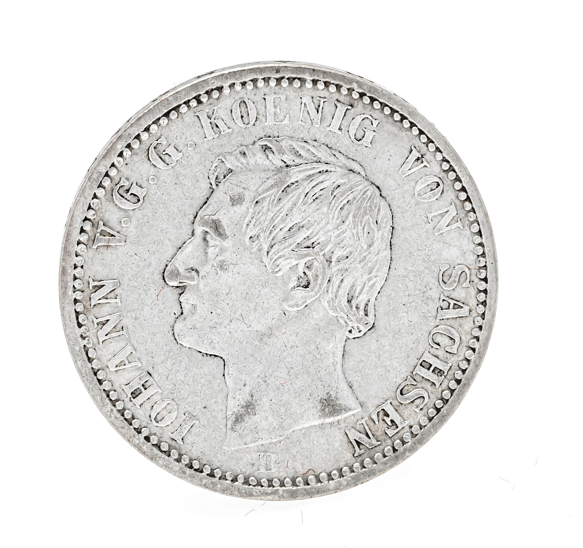 Null 钱币，6一塔勒，萨克森州，1866年，5.34克