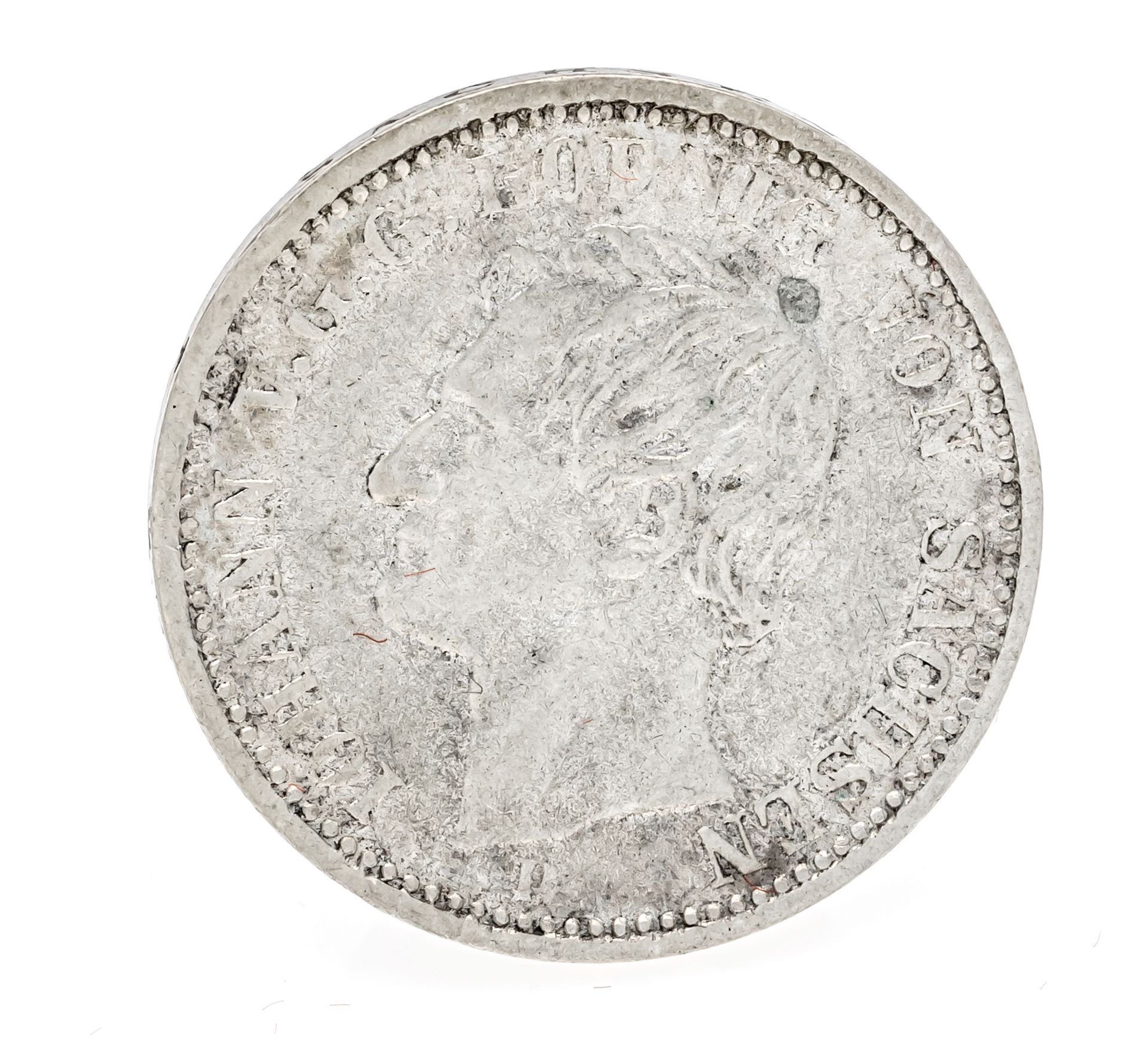 Null 钱币。1/6塔勒，萨克森州，1866年，5.33克