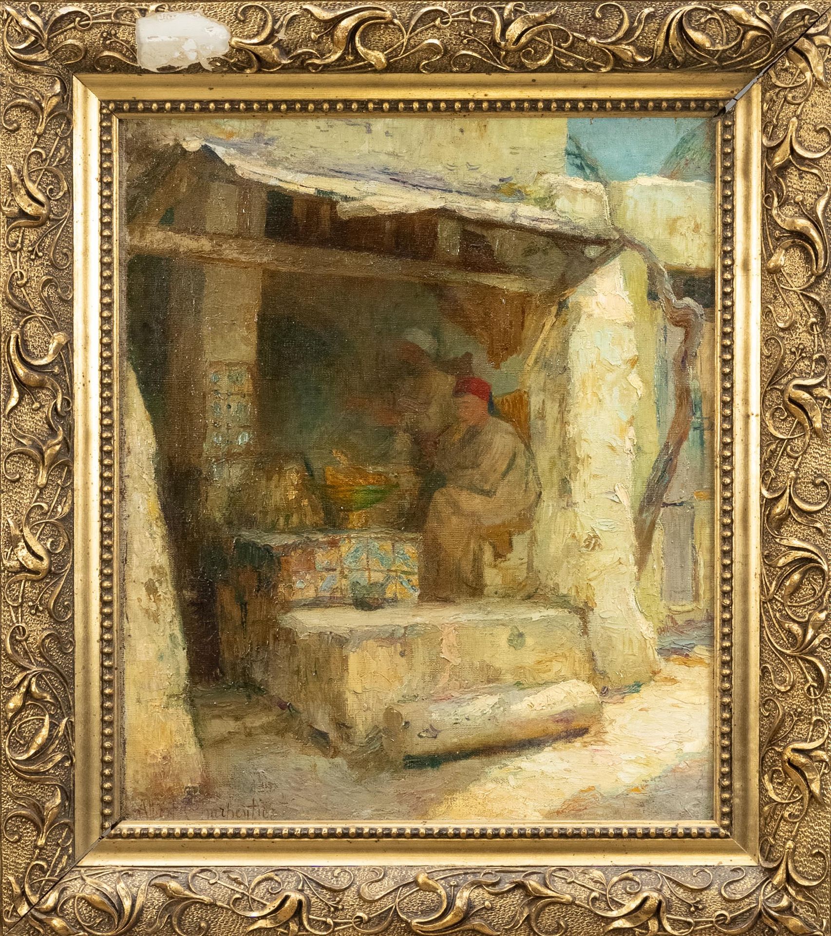 Null 阿尔伯特-夏尔彭蒂埃（1878-1916），突尼斯的街道厨房，布面油画，左下角签名，47 x 38厘米，有框架的60 x 52厘米