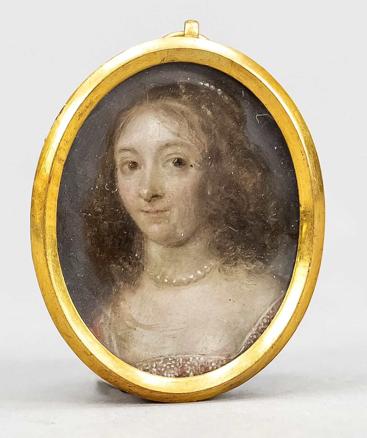 Null Artiste inconnu du 17e siècle, miniature de portrait d'une noble, huile/tem&hellip;