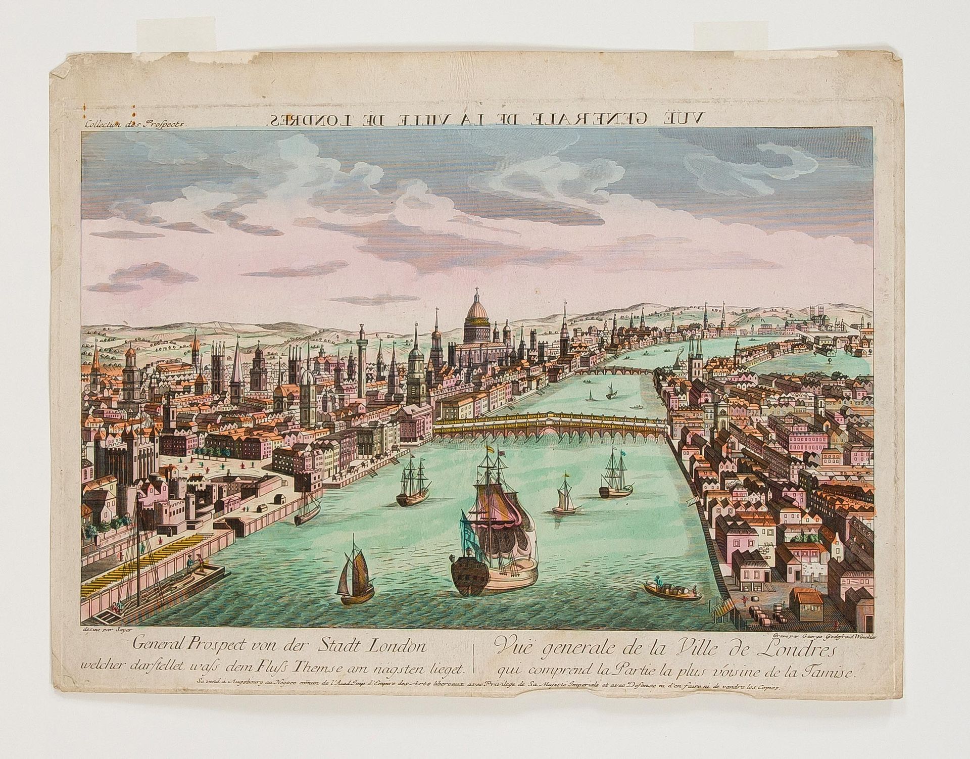Null Two peep-box sheets with historical views of London: ''General Prospect of &hellip;