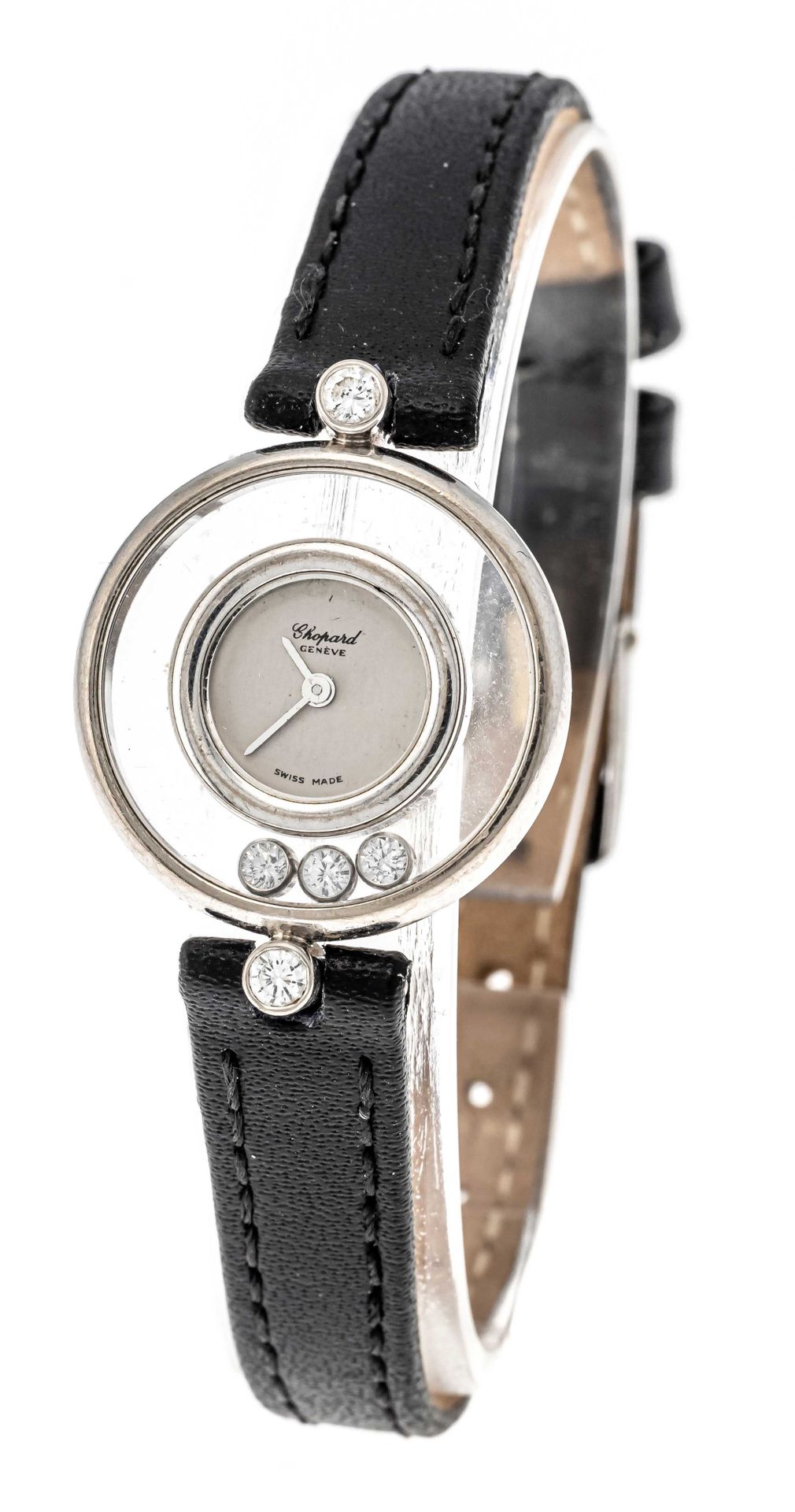 Null Chopard Happy Diamonds ladies' quartz watch, 750/000 ct., with 5 brilliant-&hellip;