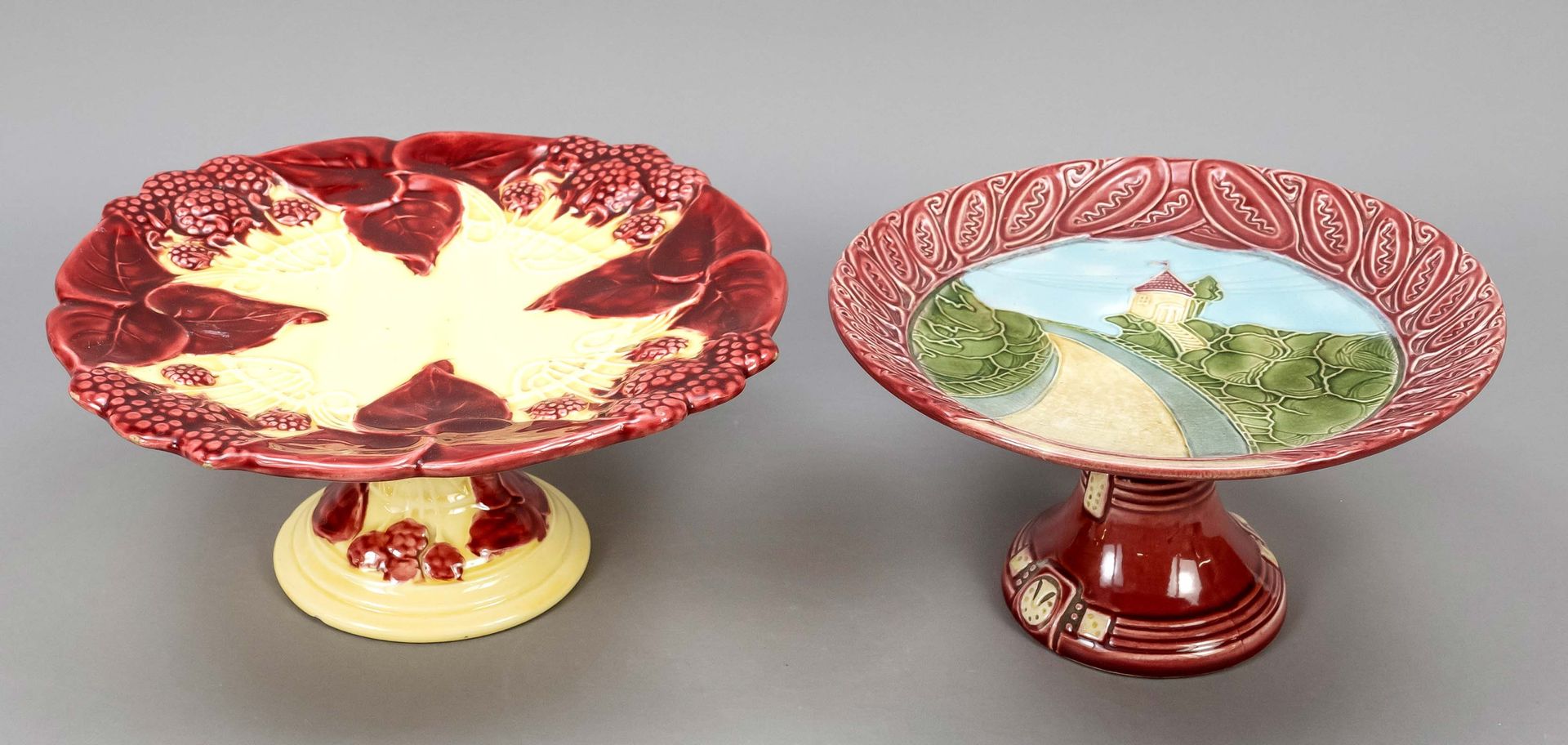 Null Due centrotavola Art Nouveau, inizio XX secolo, ceramica, supporto rotondo &hellip;