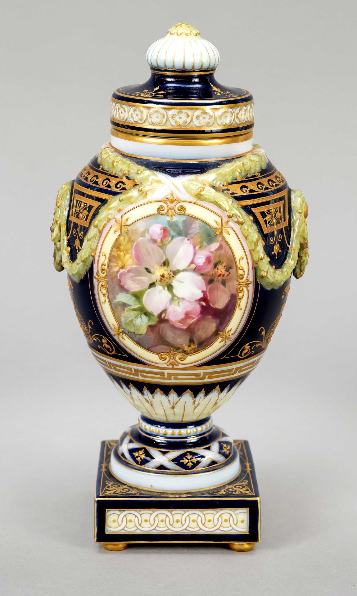 Null Vaso con coperchio, KPM Berlin, marchio 1870-1945, 1a W., marchio imperiale&hellip;