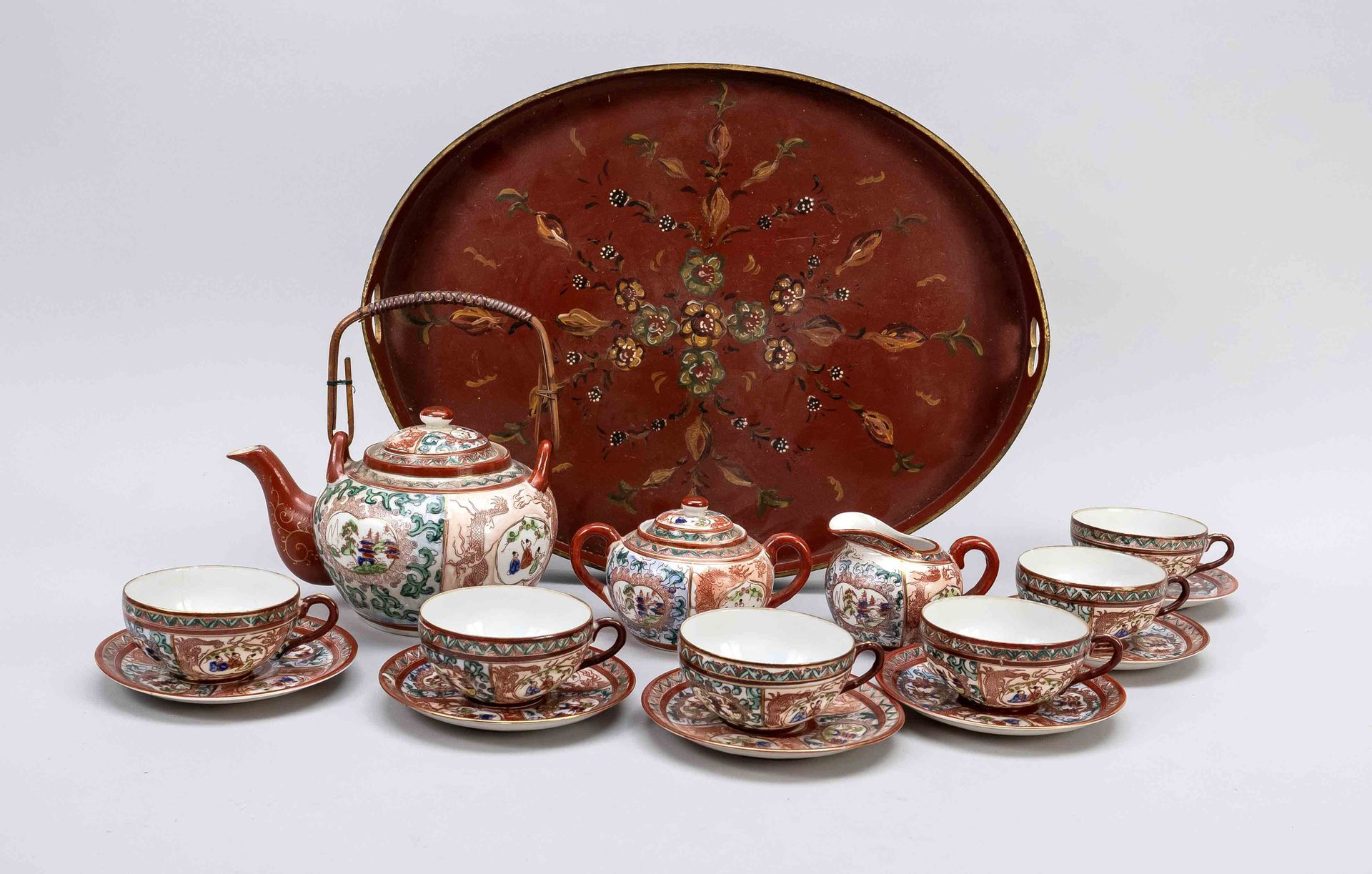 Null Kutani tea service, Japan or China, 20th century, western tea service with &hellip;