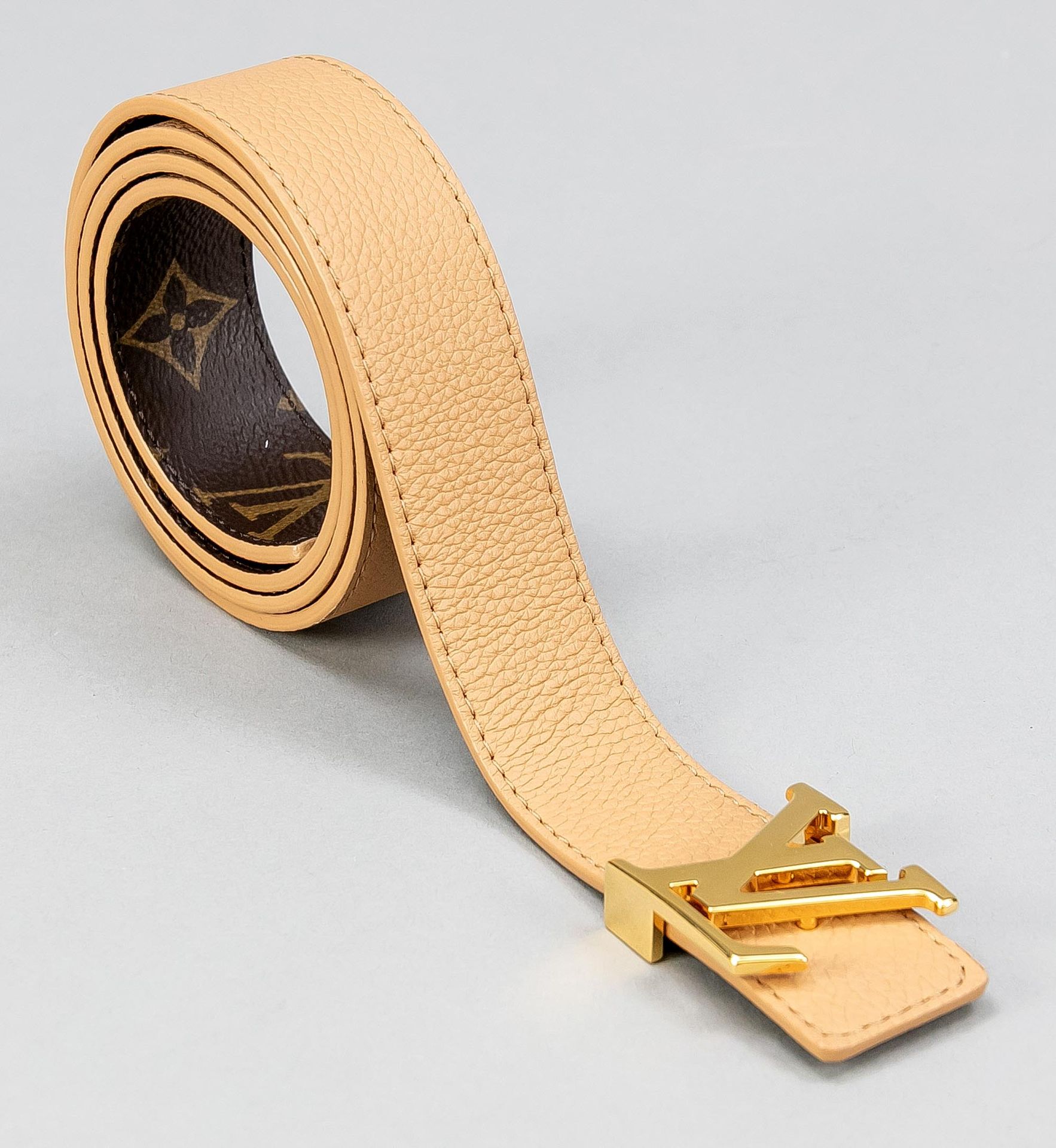 LOUIS VUITTON - LV Initials graphic-print reversible leather belt