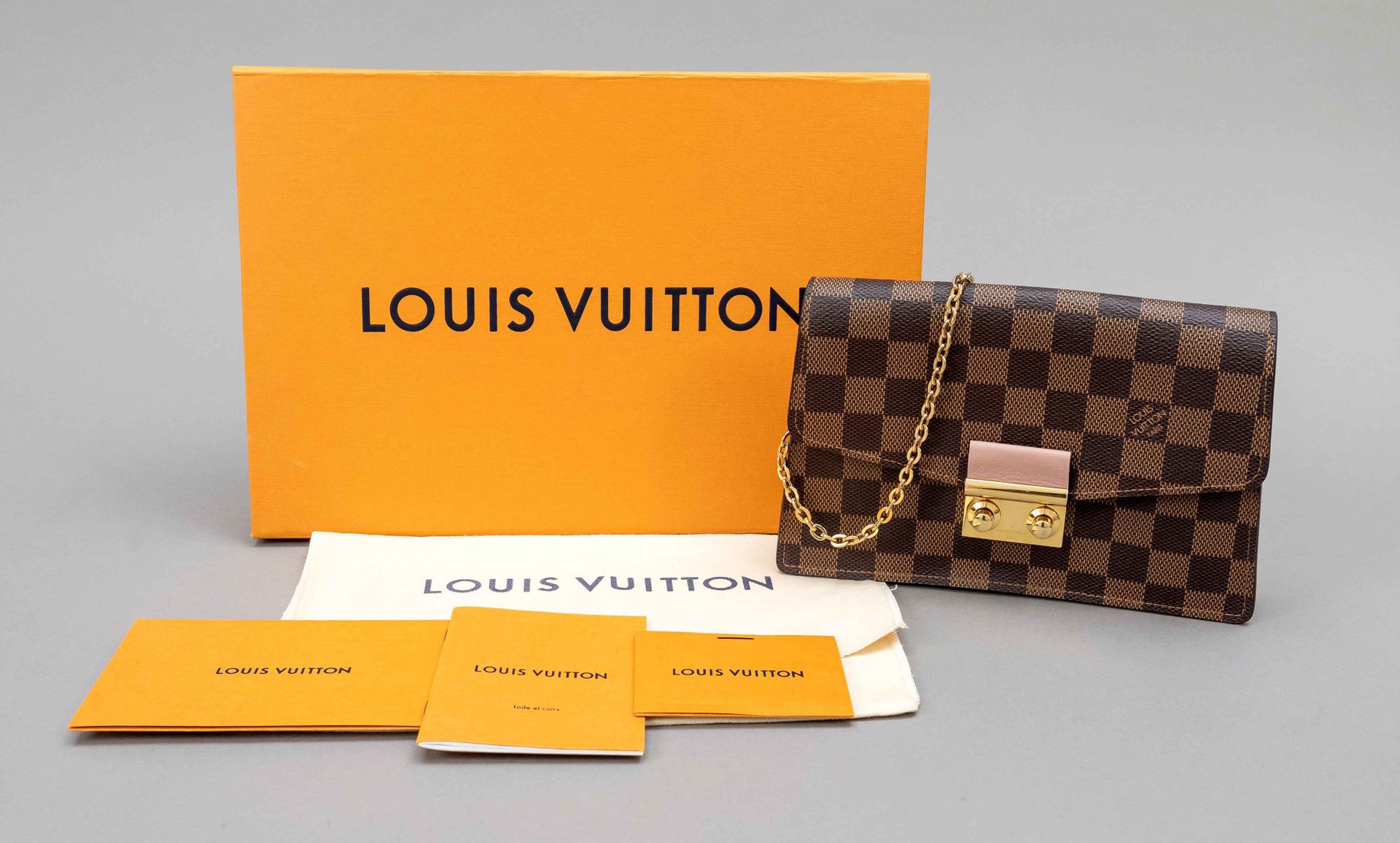 Louis Vuitton, Croisette Chain Damier Ebene Canvas Walle…