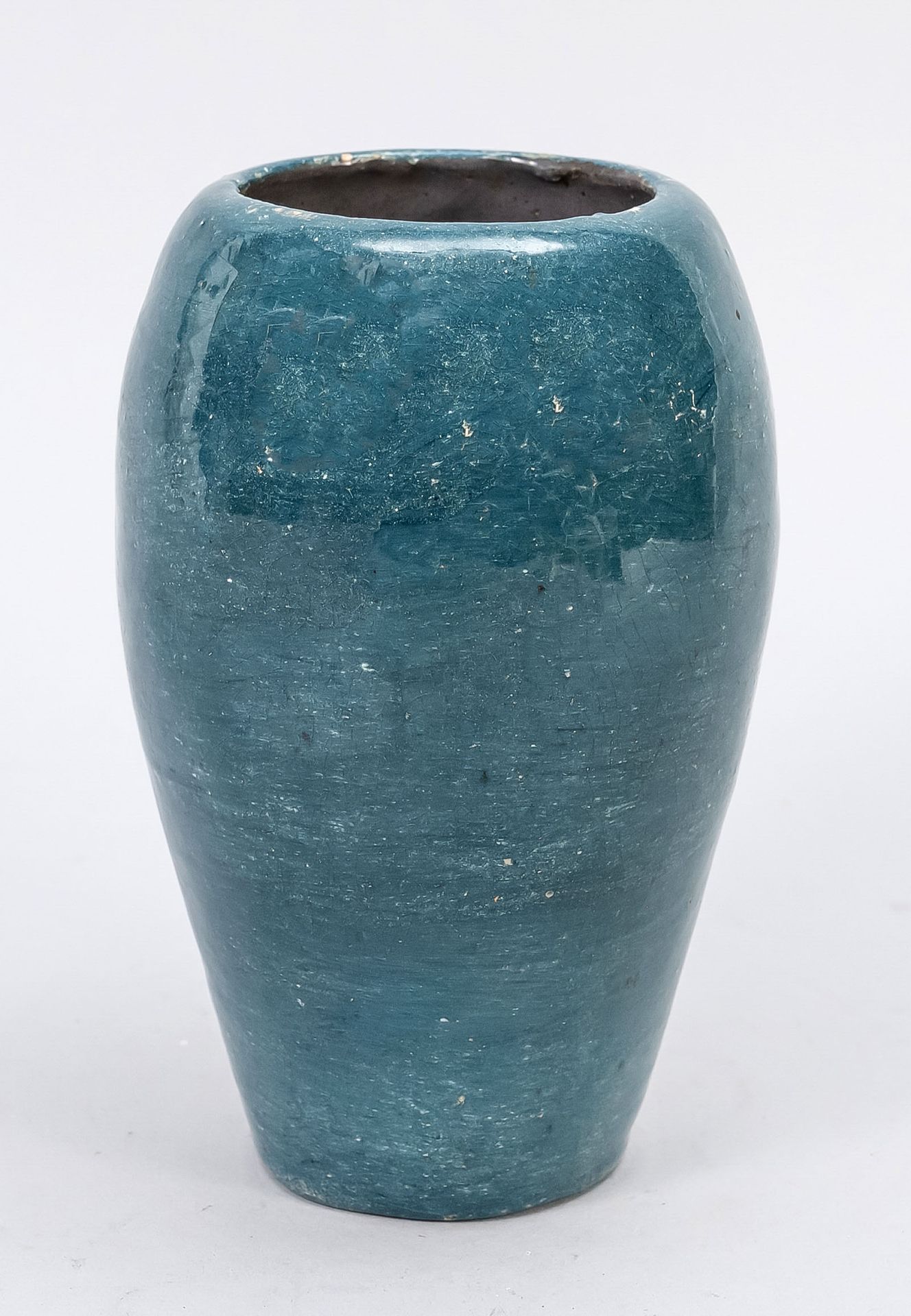 Null Vase, Chine, grès à glaçure monochrome vert de mer, craquelé prononcé, H. 1&hellip;