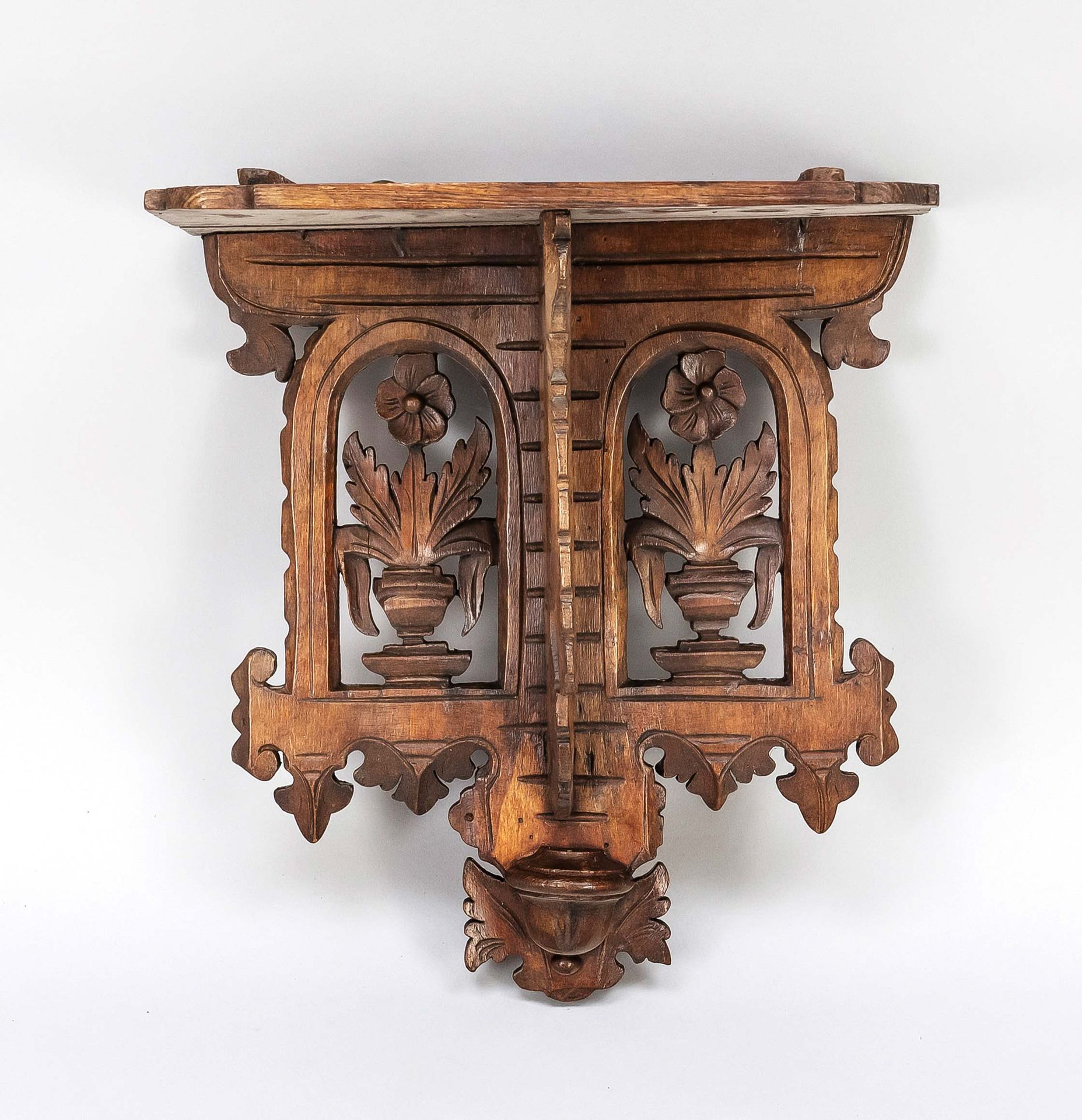 Null Wall console, around 1900, wood, carved, h. 29 cm