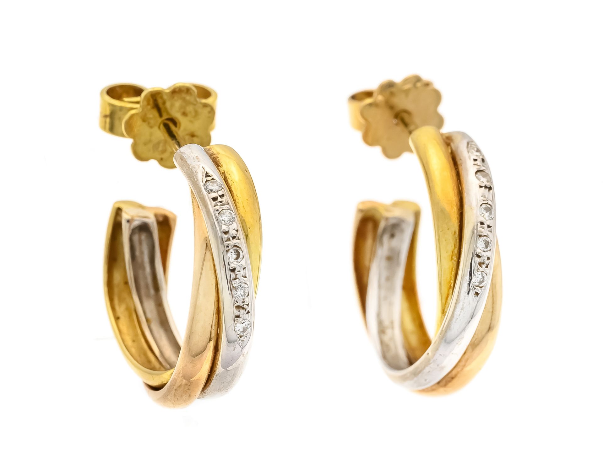 Null Diamond earrings RG/GG/WG 750/000 with 10 brilliant-cut diamonds, add. 0.05&hellip;