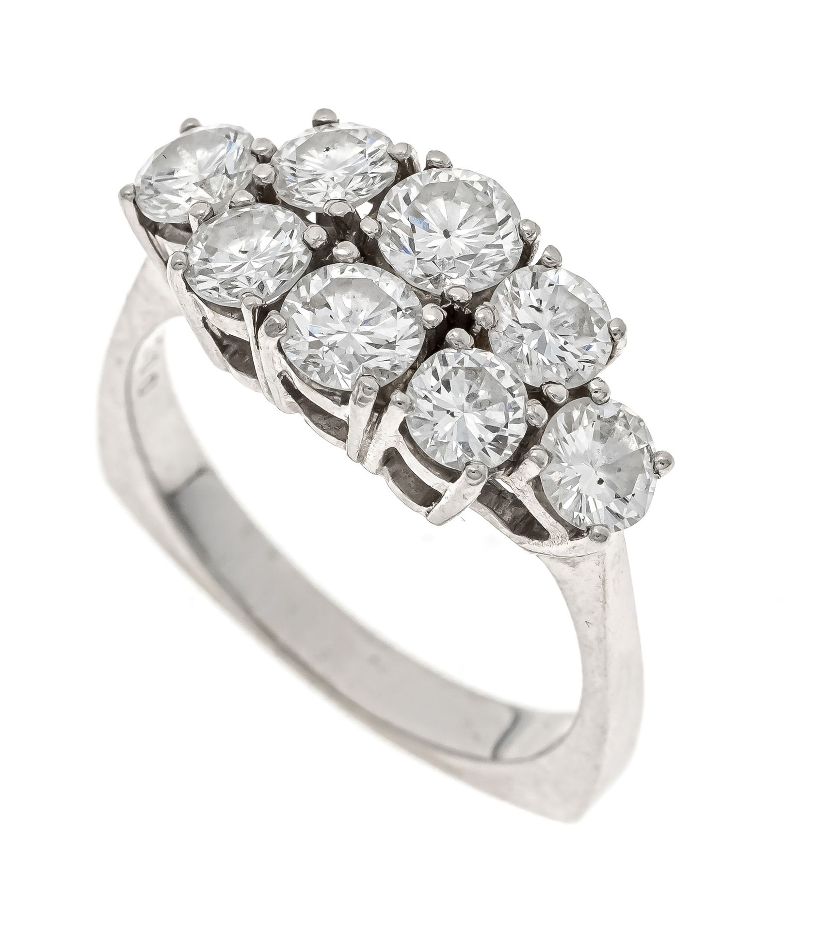 Null Bague brillante WG 585/000 avec 8 diamants taille brillant, total 1,62 ct W&hellip;