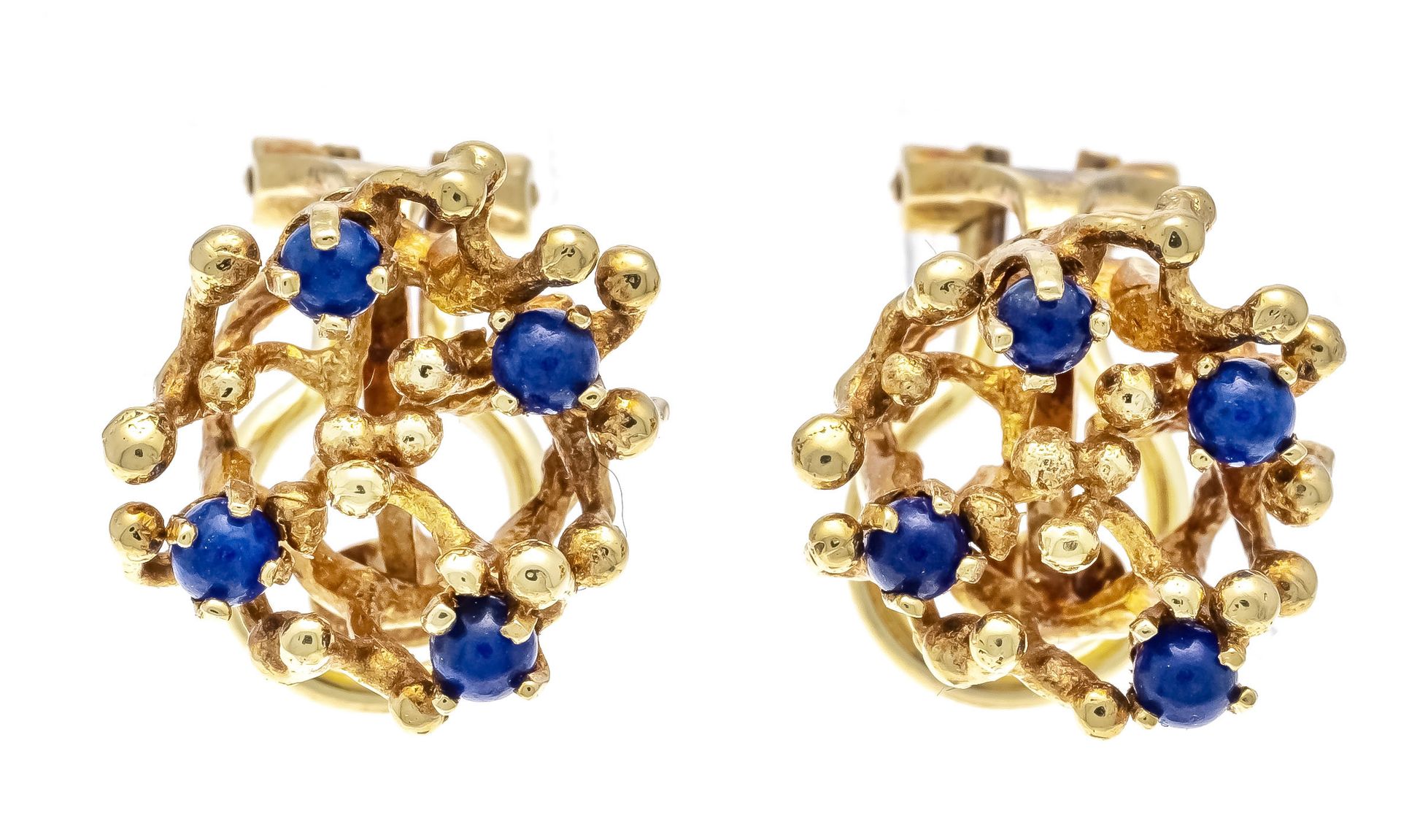 Null Boucles d'oreilles en lapis-lazuli GG 585/000 avec 4 boules de lapis-lazuli&hellip;