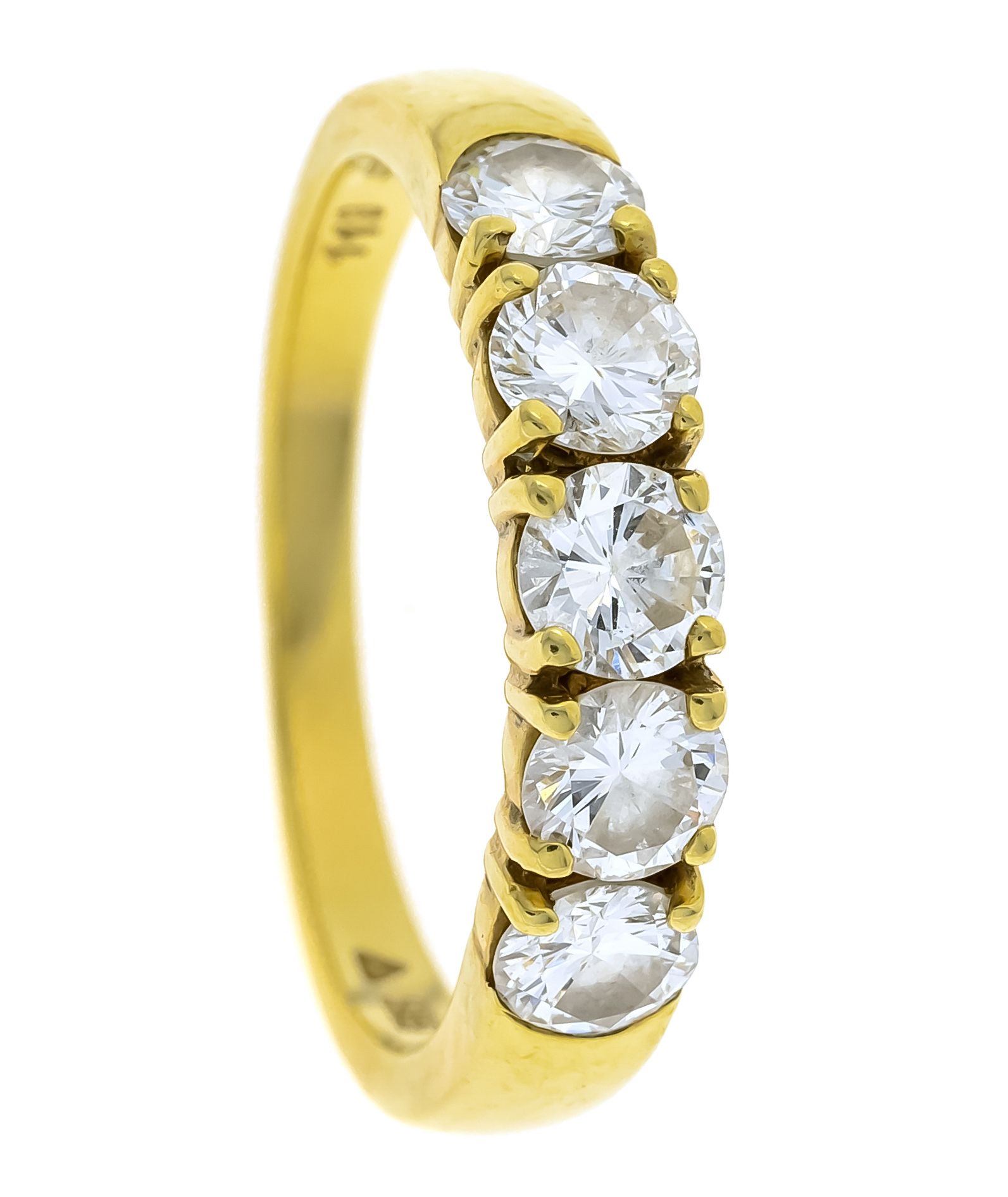 Null Bague en diamant GG 585/000 avec 5 diamants taille brillant, add. 1,19 ct (&hellip;