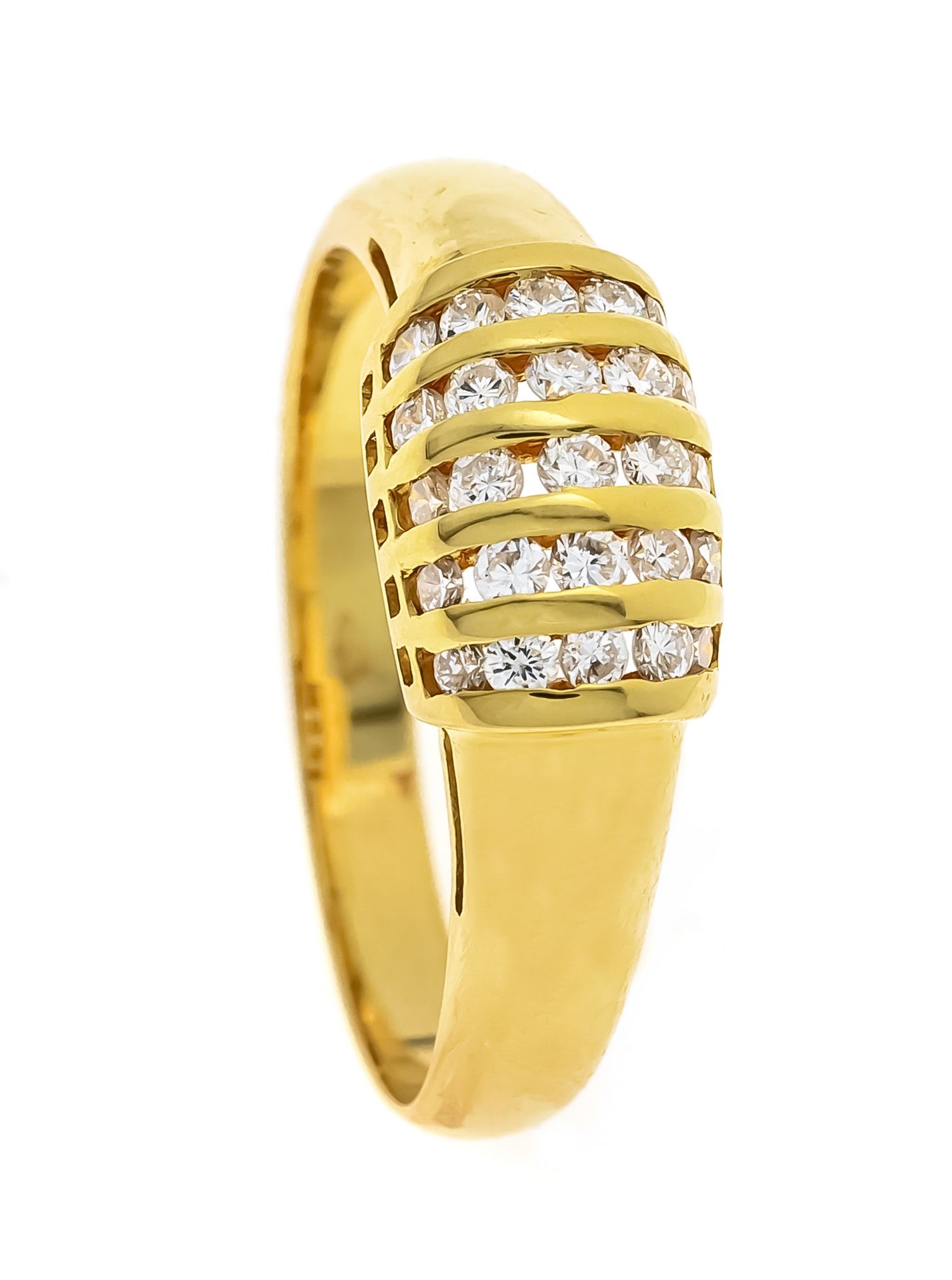 Null Brilliant ring GG 750/000，镶有25颗明亮式切割钻石，总重0.4克拉，W/SI，RG 53，3.7克
