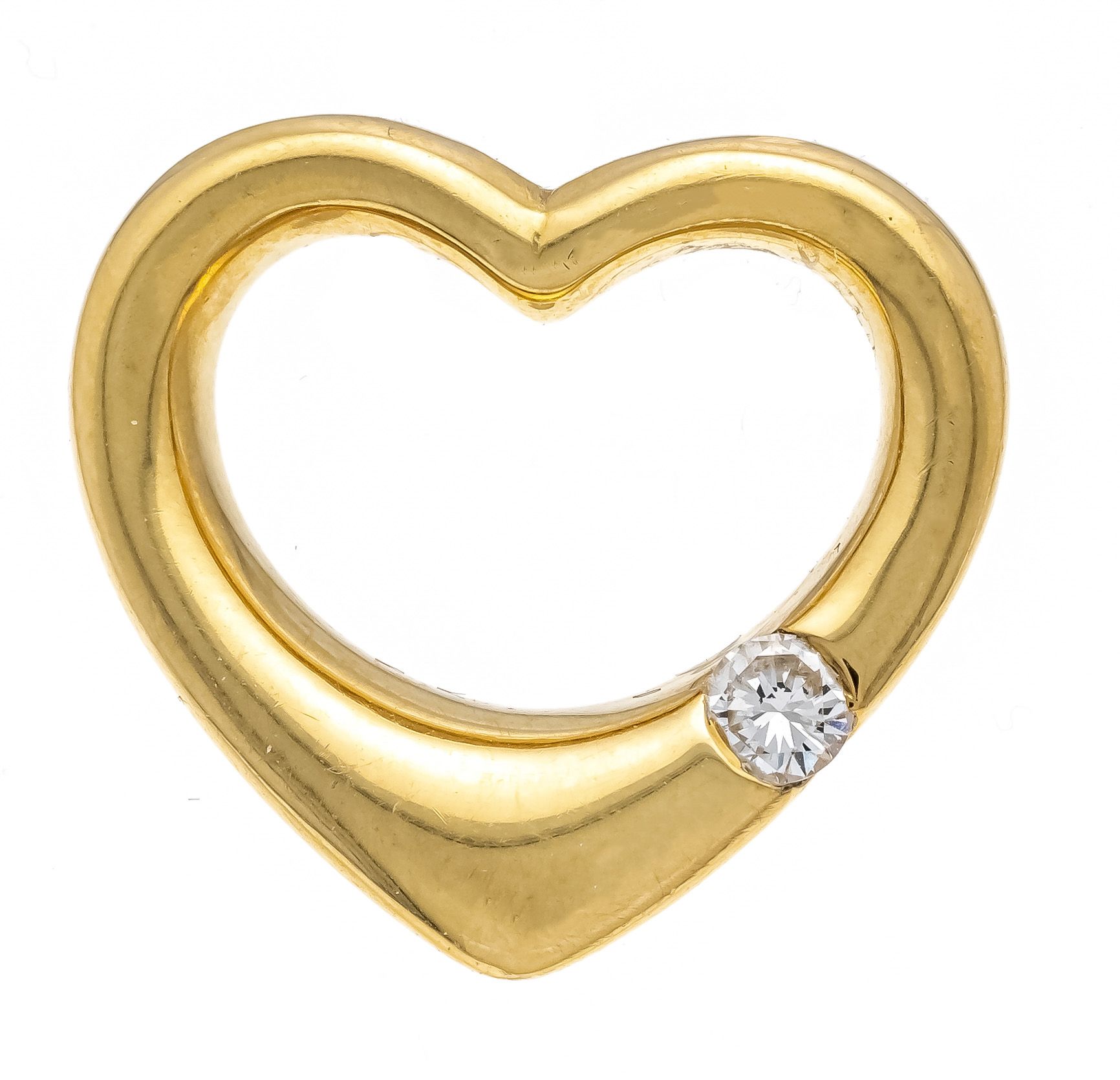 Null Heart pendant Jeweler Christ GG 750/000 with one diamond 0.11 ct TW/VS, l. &hellip;