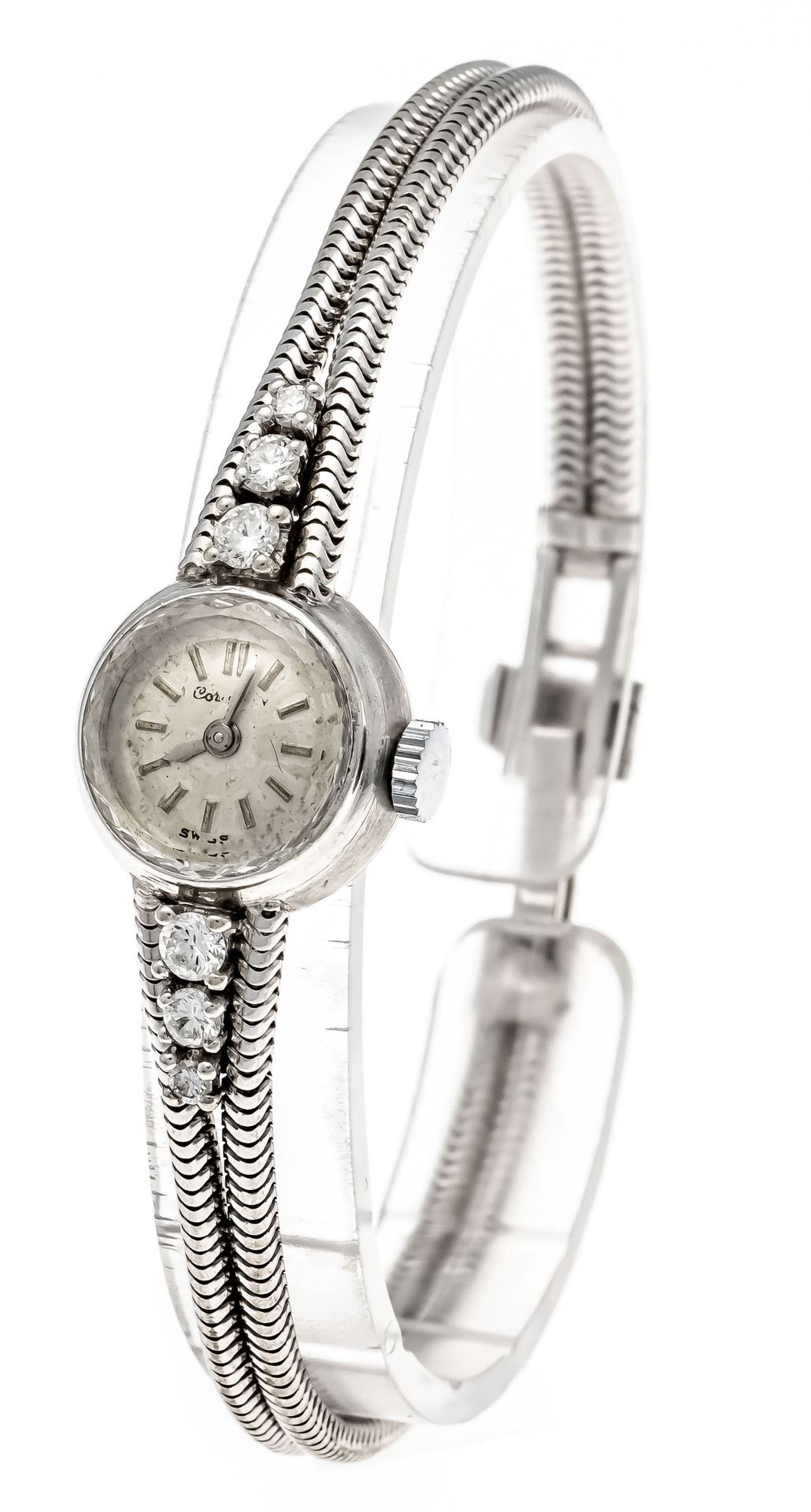 Null Ladies diamond watch, 750/000 WG, on the back marked Knoll & Pregizer Pforz&hellip;
