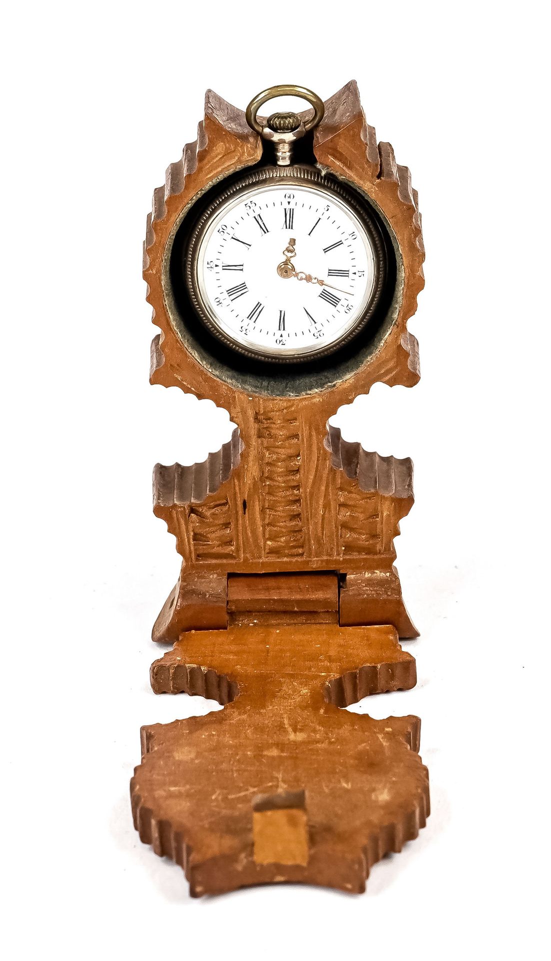 Null Présentoir de montre en bois sculpté, pour montres de poche pour dames, mon&hellip;