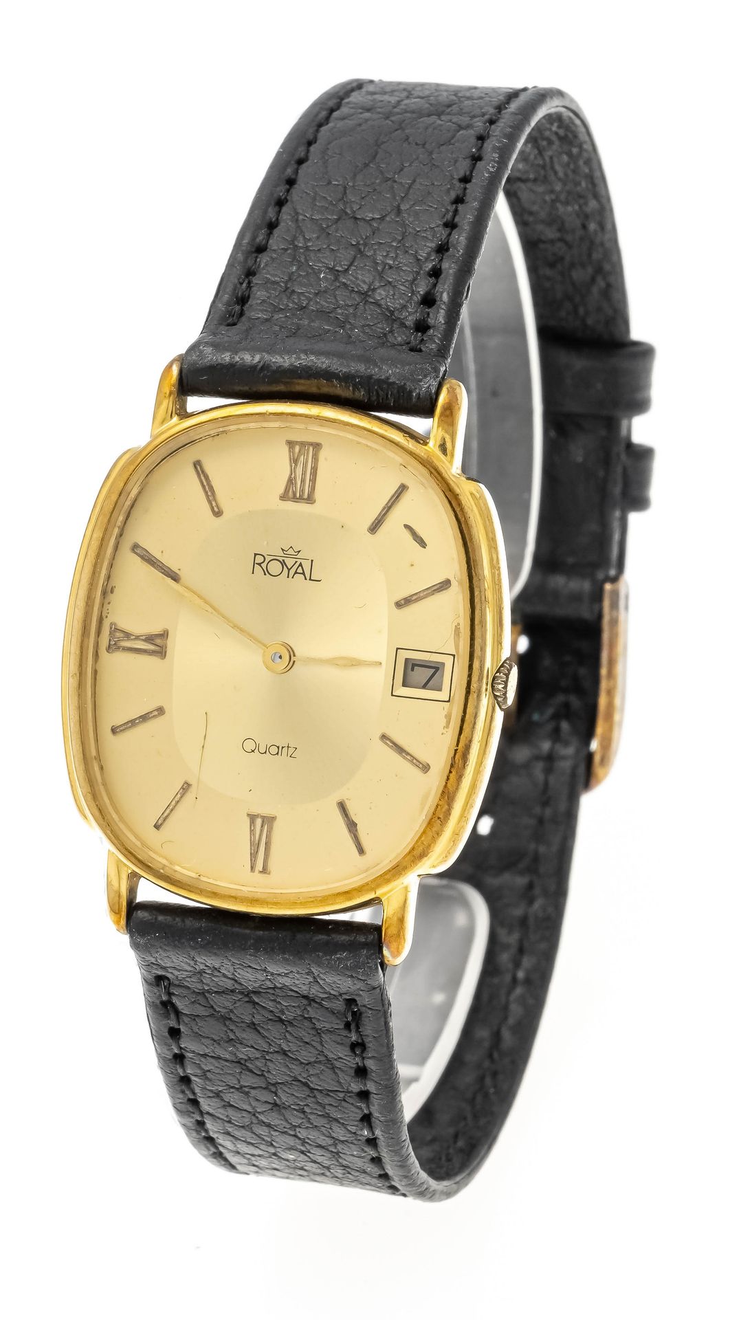 Null Reloj de cuarzo Royal de caballero, 333/000 GG, caja ovalada, esfera dorada&hellip;