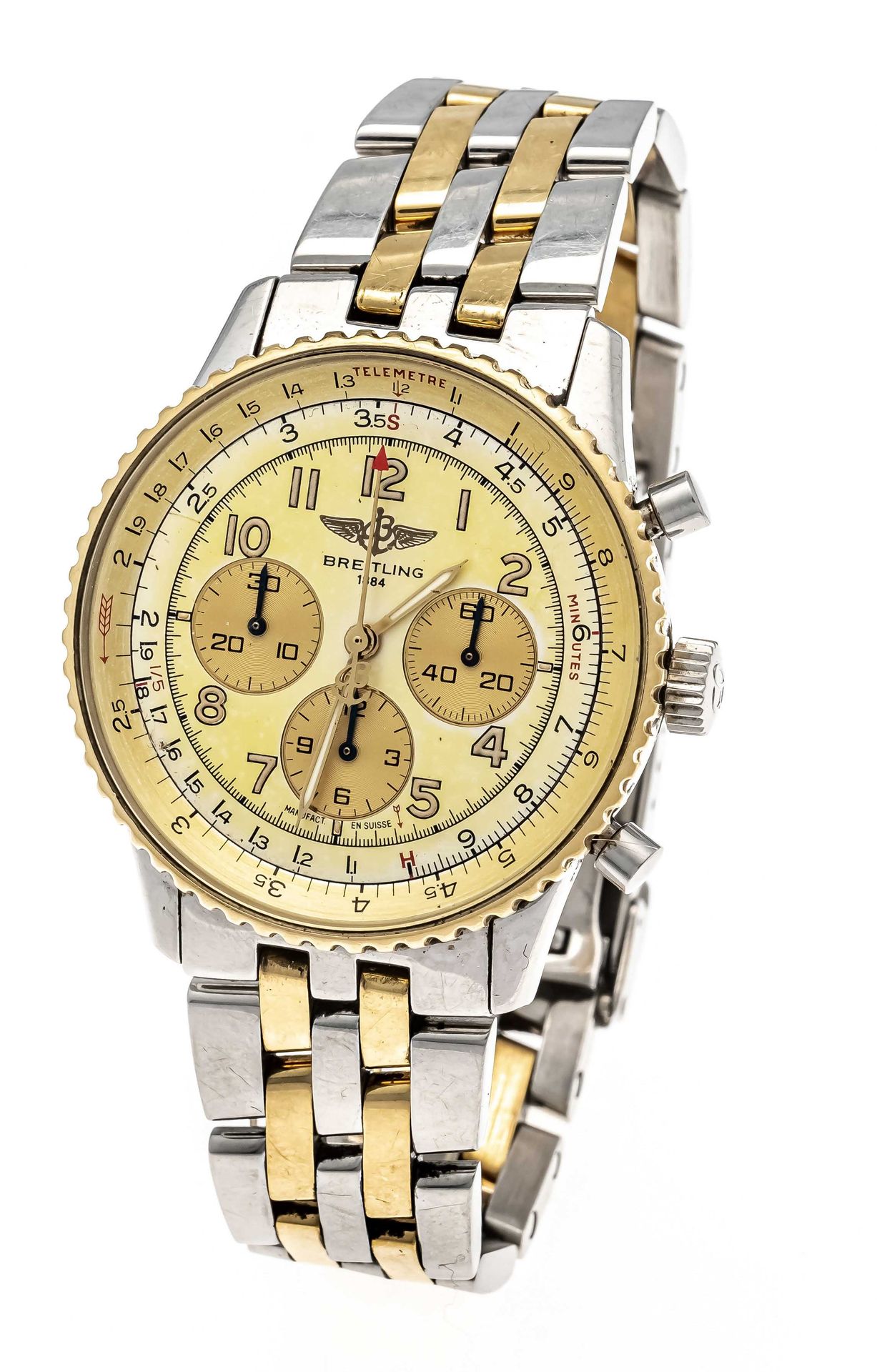 Null Breitling Navitimer 92, Stahl/Gold, Ref. D30022, von 1995, Chronograph mit &hellip;