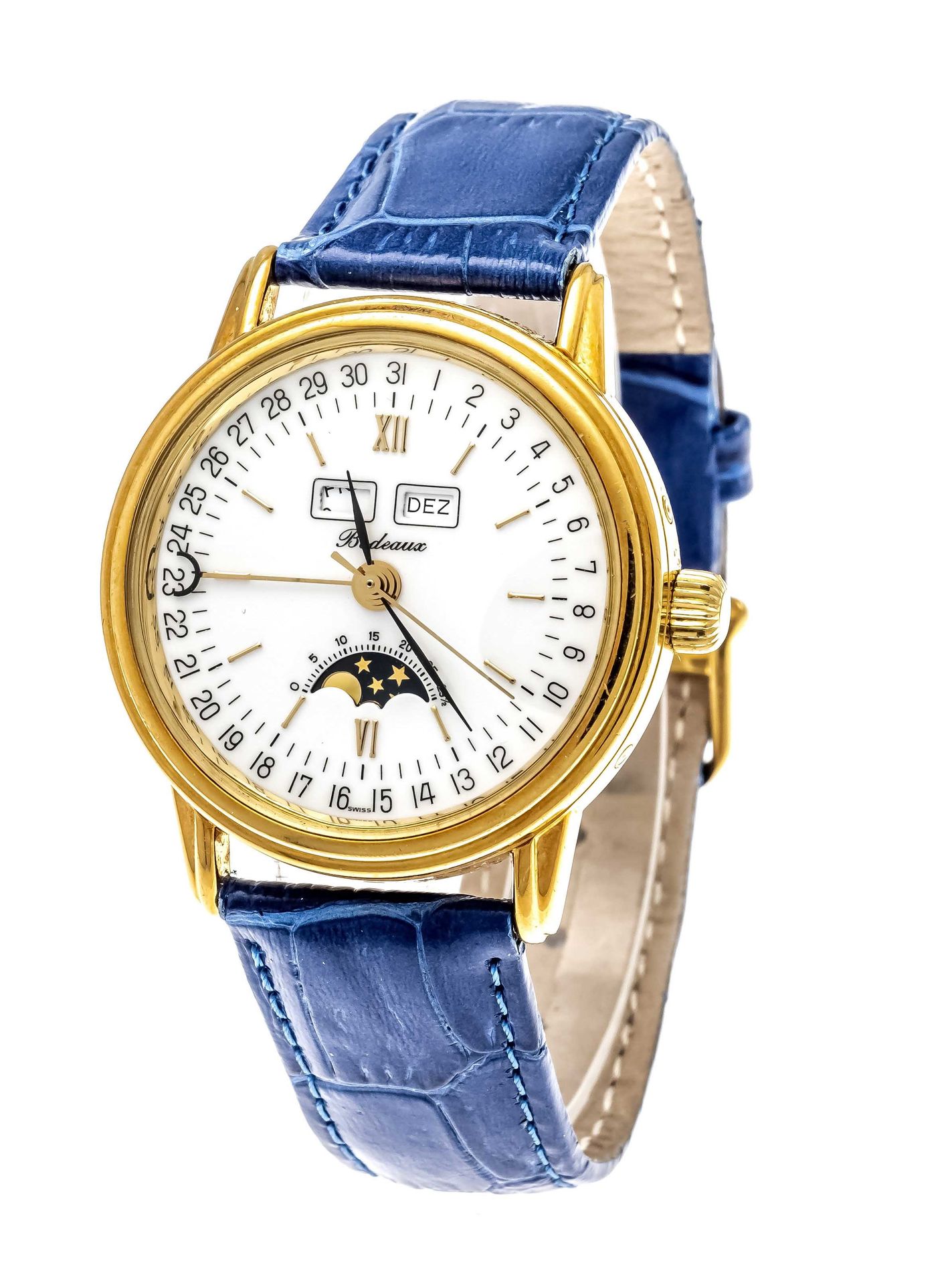 Null Reloj de caballero Bodeaux, 750/000 GG, automático con calendario completo,&hellip;