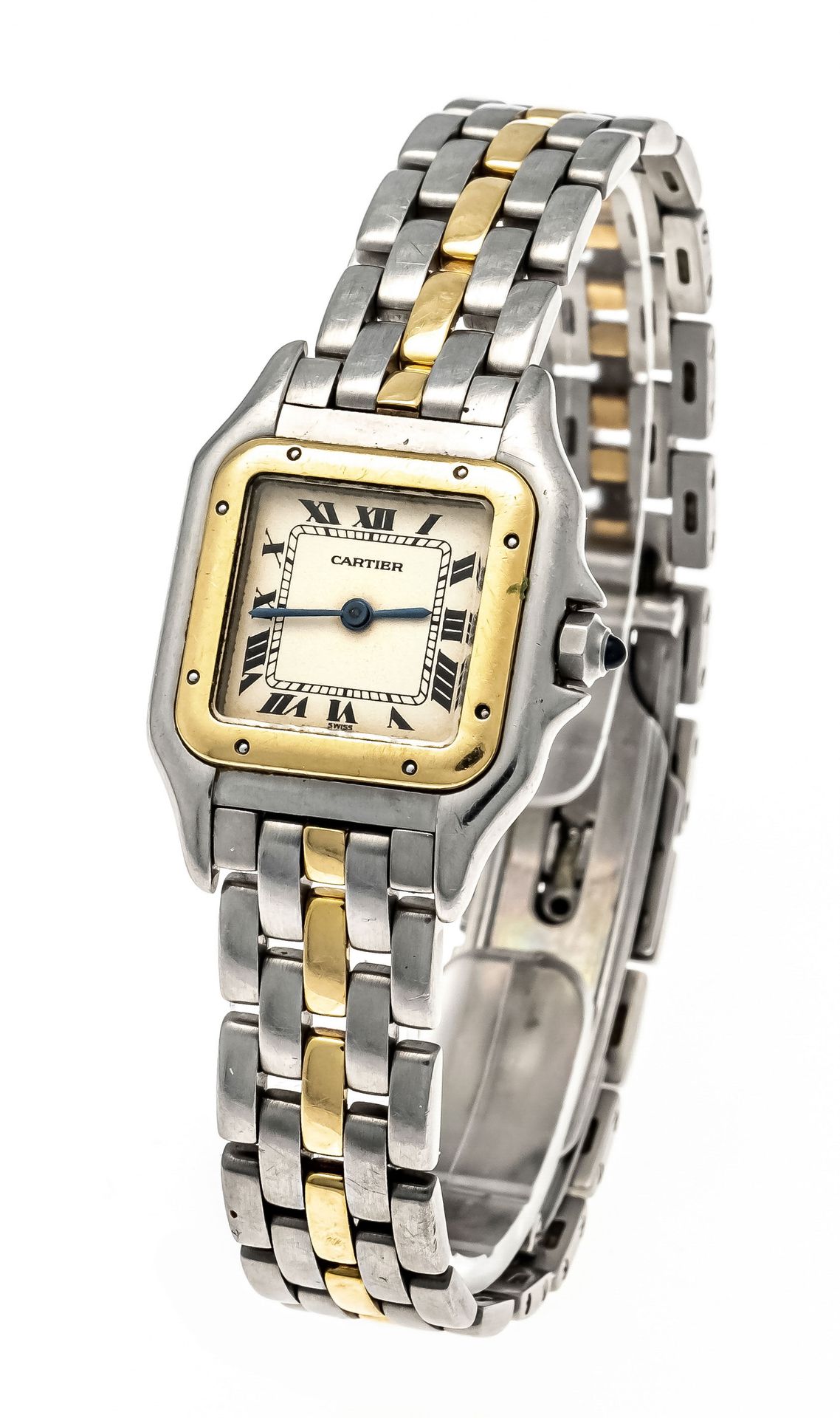 Null Cartier Panthere, acciaio/oro, orologio al quarzo da donna, argentof. Quadr&hellip;