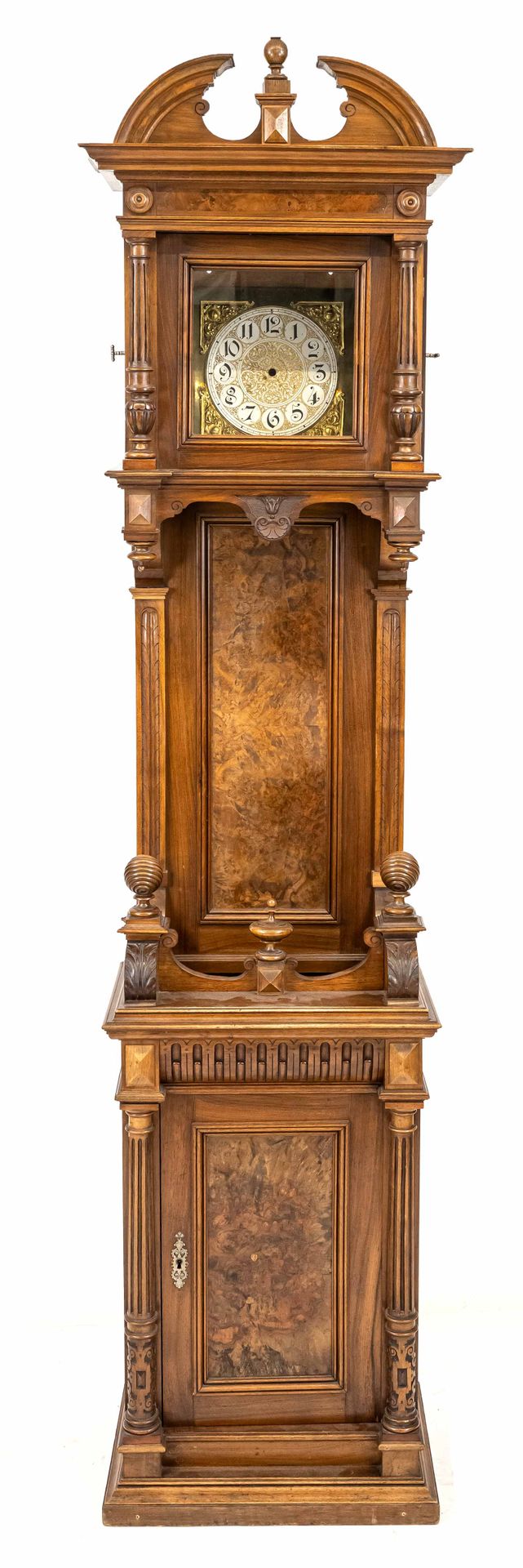 Null open grandfather clock without movement with loose dial, 2nd.19th c., with &hellip;