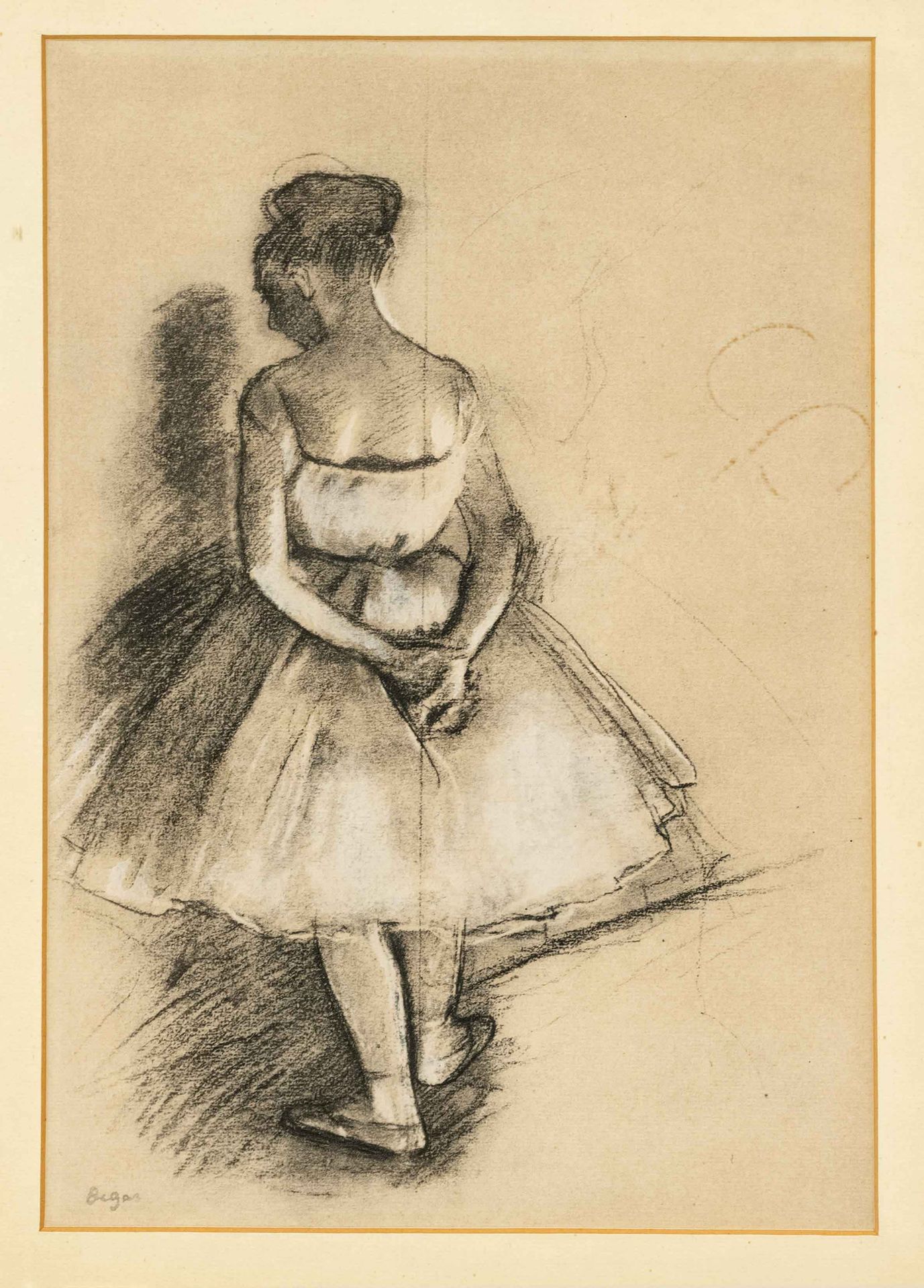 Null Edgar Degas (1834-1917), nach, Rückenfigur einer Ballerina, Lithographie na&hellip;