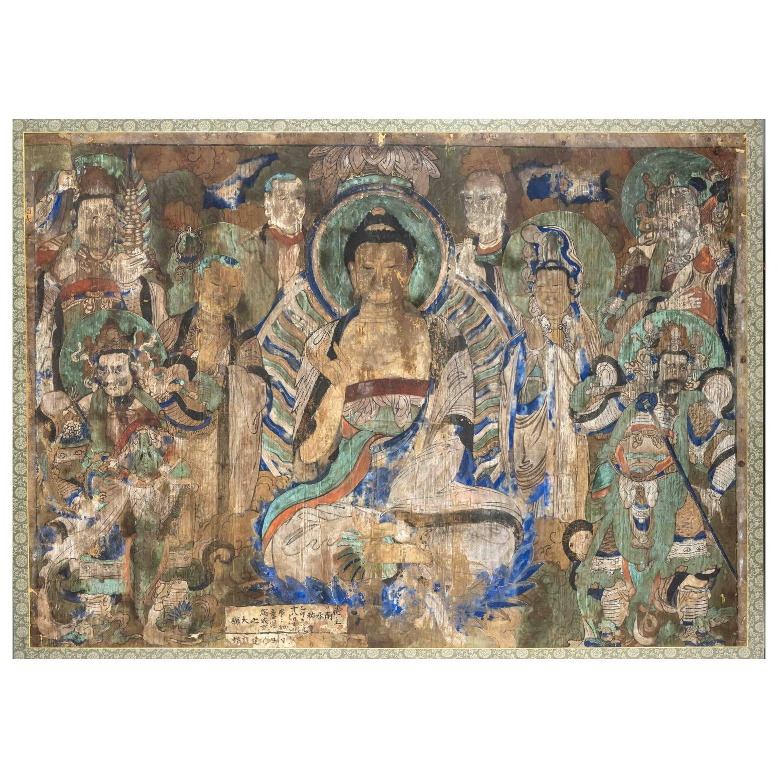 Null Raduno di Buddha, Cina, XIX/XX secolo(?), fondo tessile con inchiostro e co&hellip;