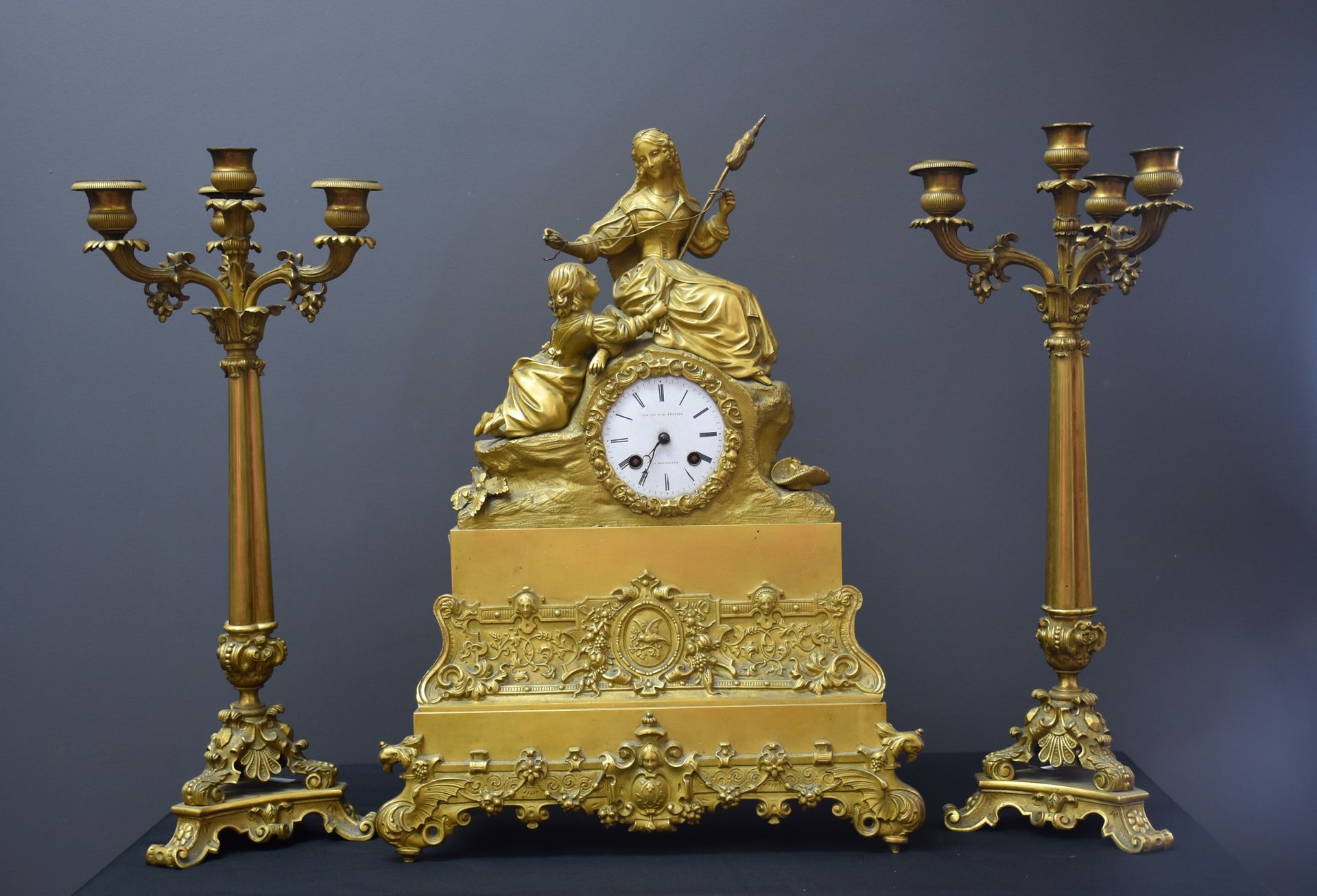 Null Restoration period gilt bronze mantelpiece. Dial signed Cotiny in Brussels.&hellip;