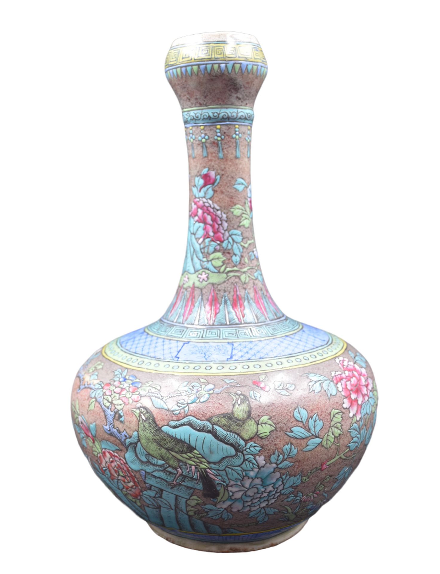 Null Vase en porcelaine de Chine, restauration au col. Ht : 39 cm. 

NL: Chinees&hellip;