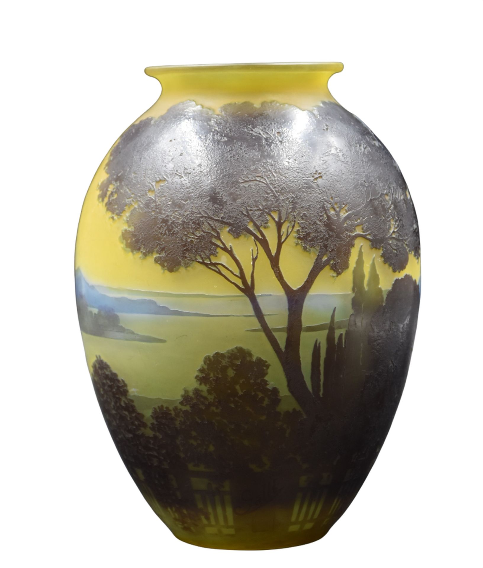 EMILE GALLE (1846-1904) Emile GALLE (1846-1904). Imposing vase out of multi-laye&hellip;