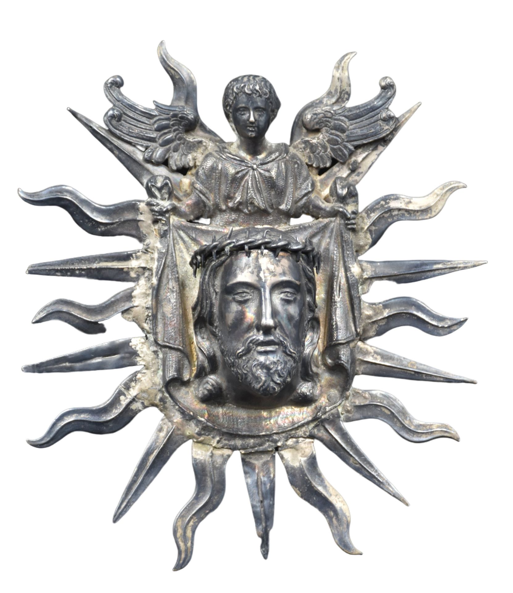 Null 
Silberne Weihwasserschale mit Christuskopf Ende des 19. Jahrhunderts. Ht: &hellip;