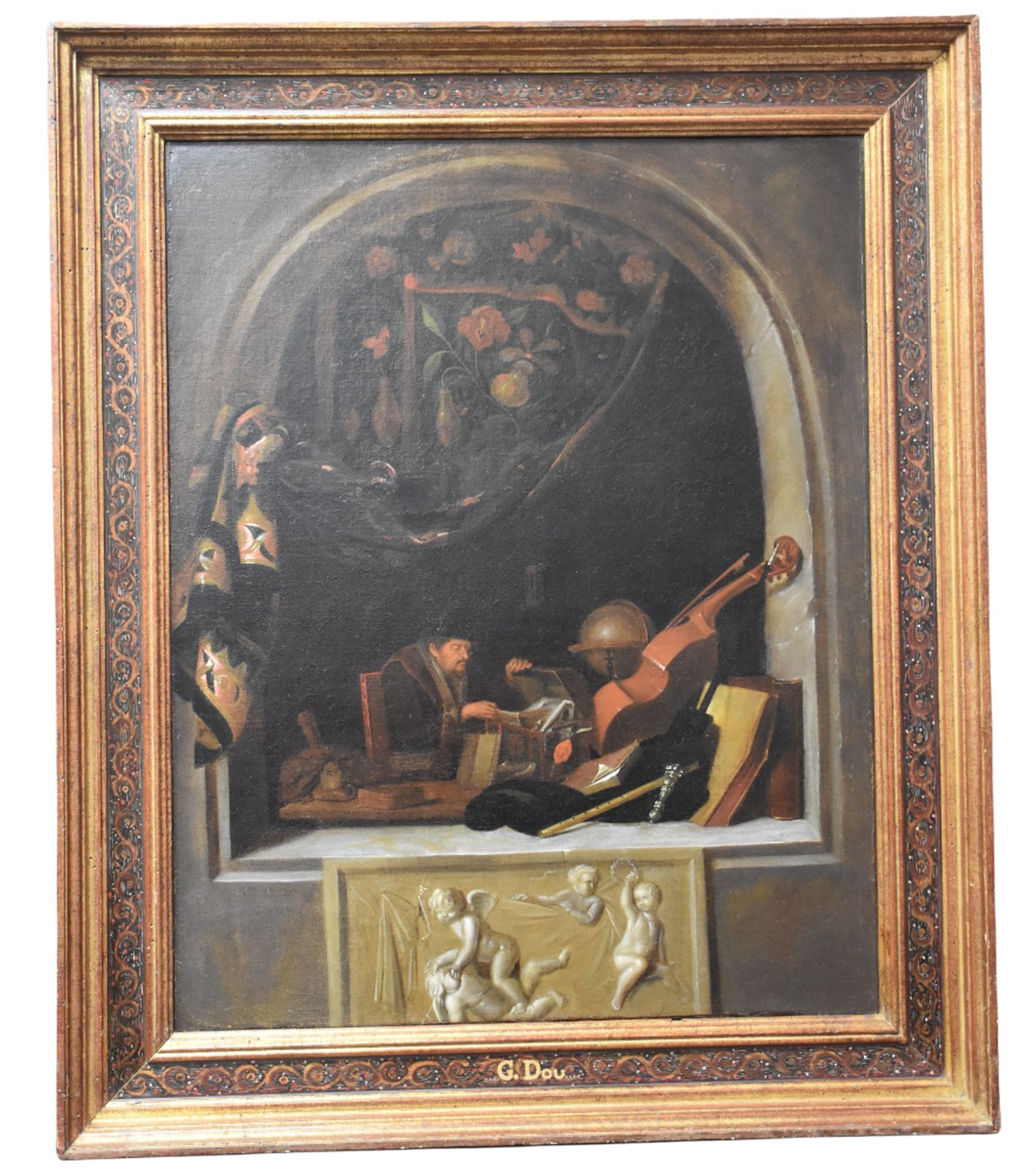 Null 学者在他的书房里。17世纪的弗拉芒画派，杰拉德-杜（1613-1675）的追随者。布面油画。尺寸为46 x 59厘米。 

荷兰：在他们的学生中，有很&hellip;