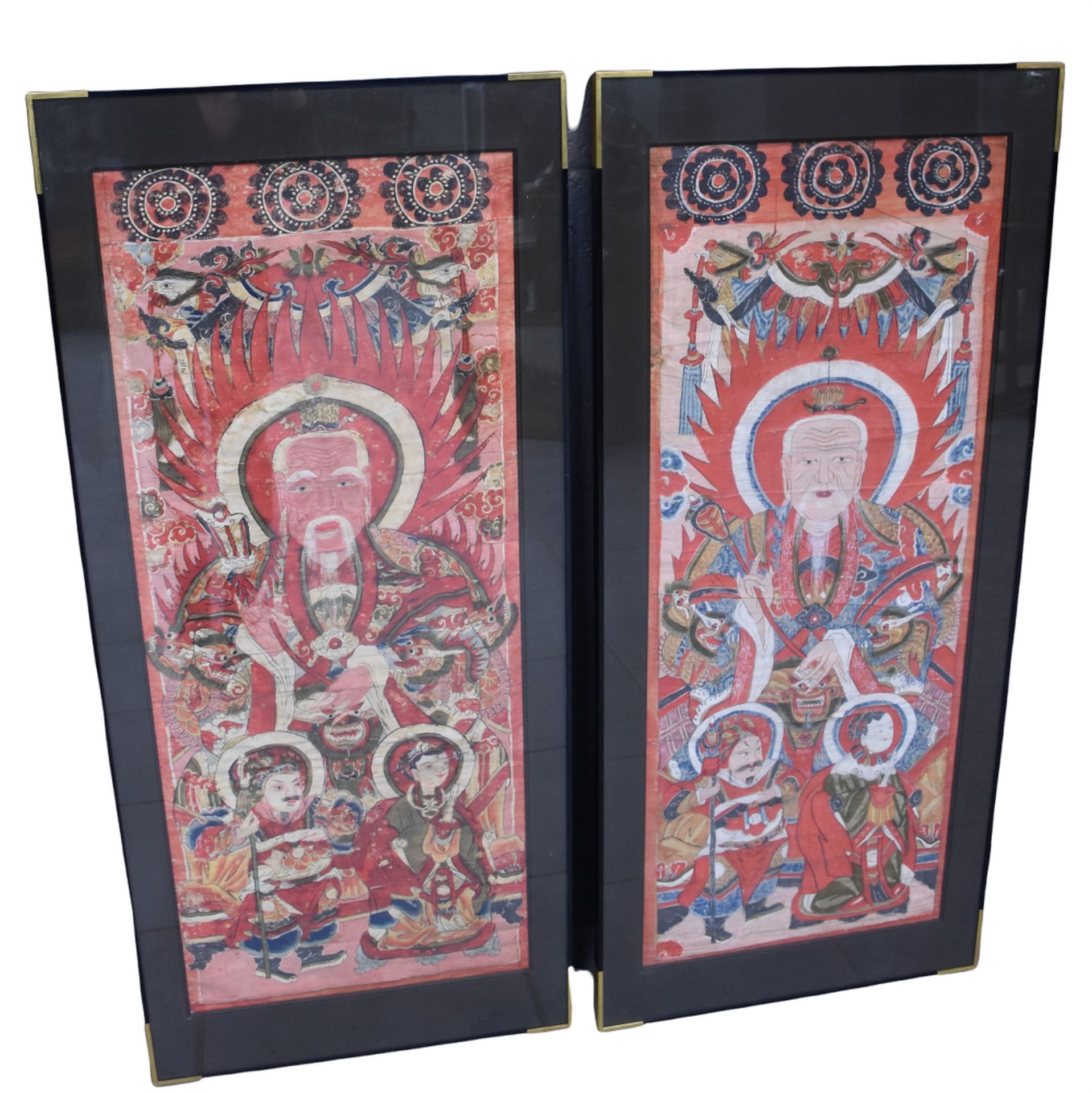 Null Lot of 2 Asian paintings. Wise men. Dimensions :108 x 43 cm. 

NL: Kavel va&hellip;