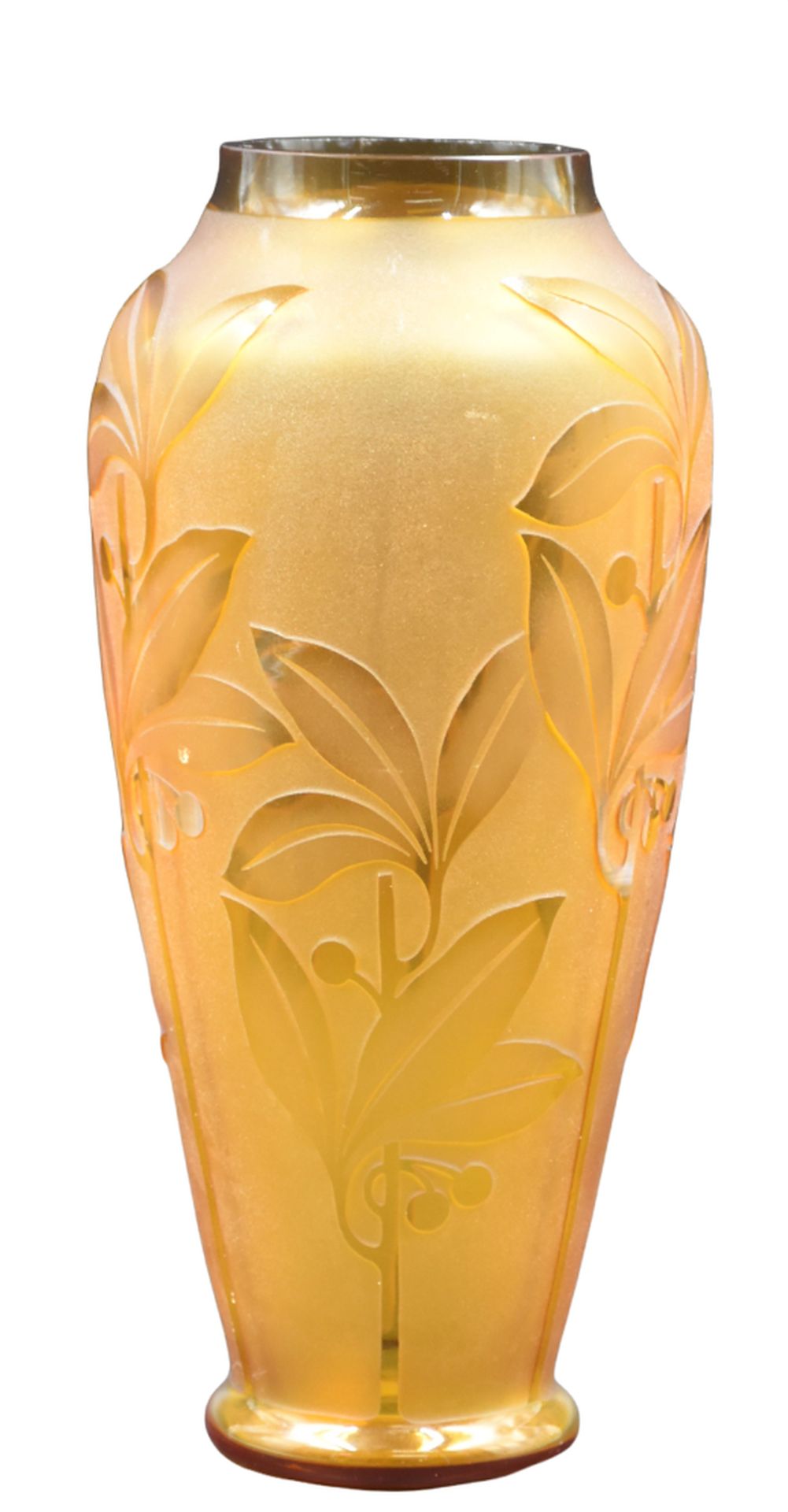 Null Scailmont. Vase aus sandgestrahltem Glas Ht: 28 cm. Leichte Kratzer auf dem&hellip;